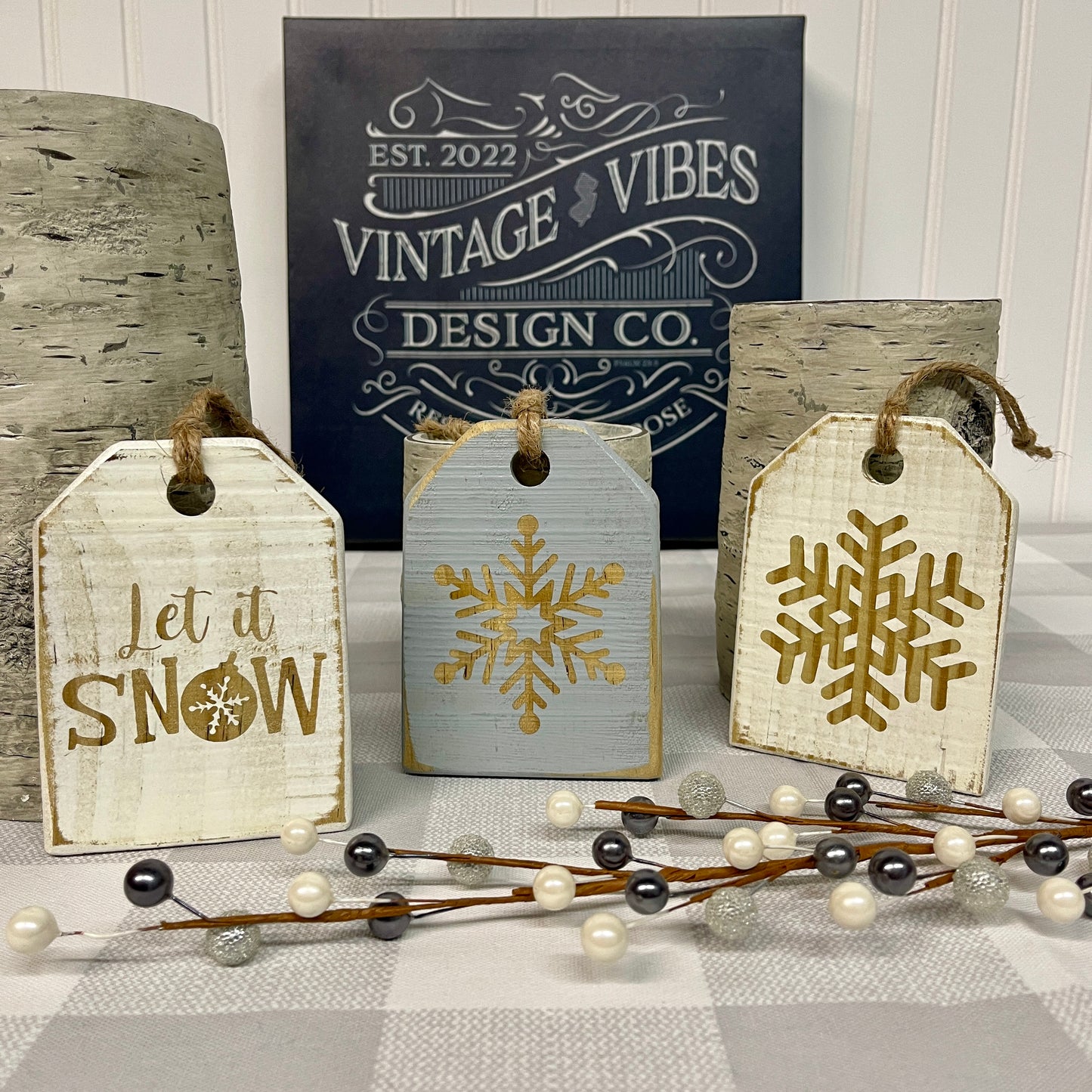 Pallet Wood Christmas Ornaments - Let it Snow