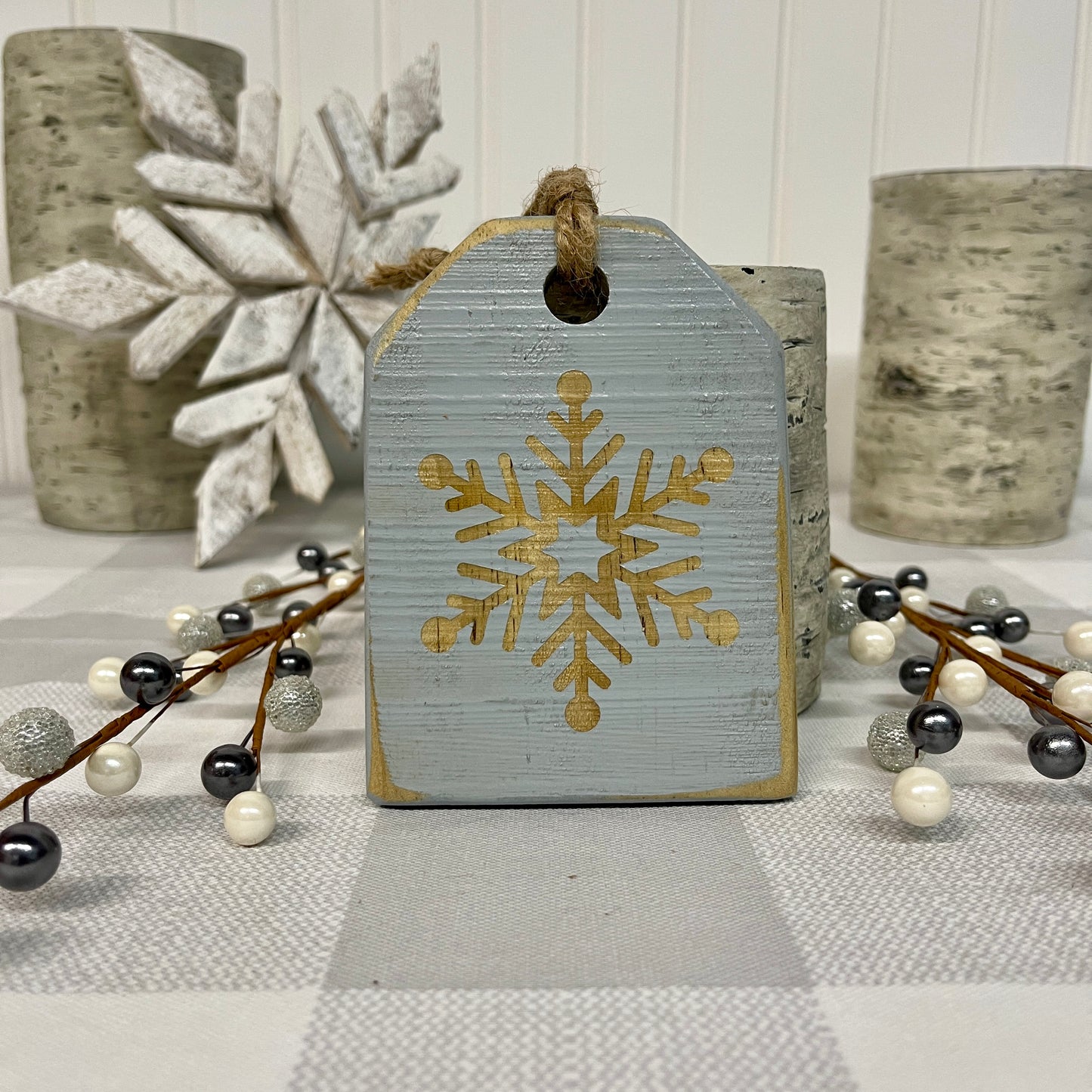 Pallet Wood Christmas Ornaments - Let it Snow