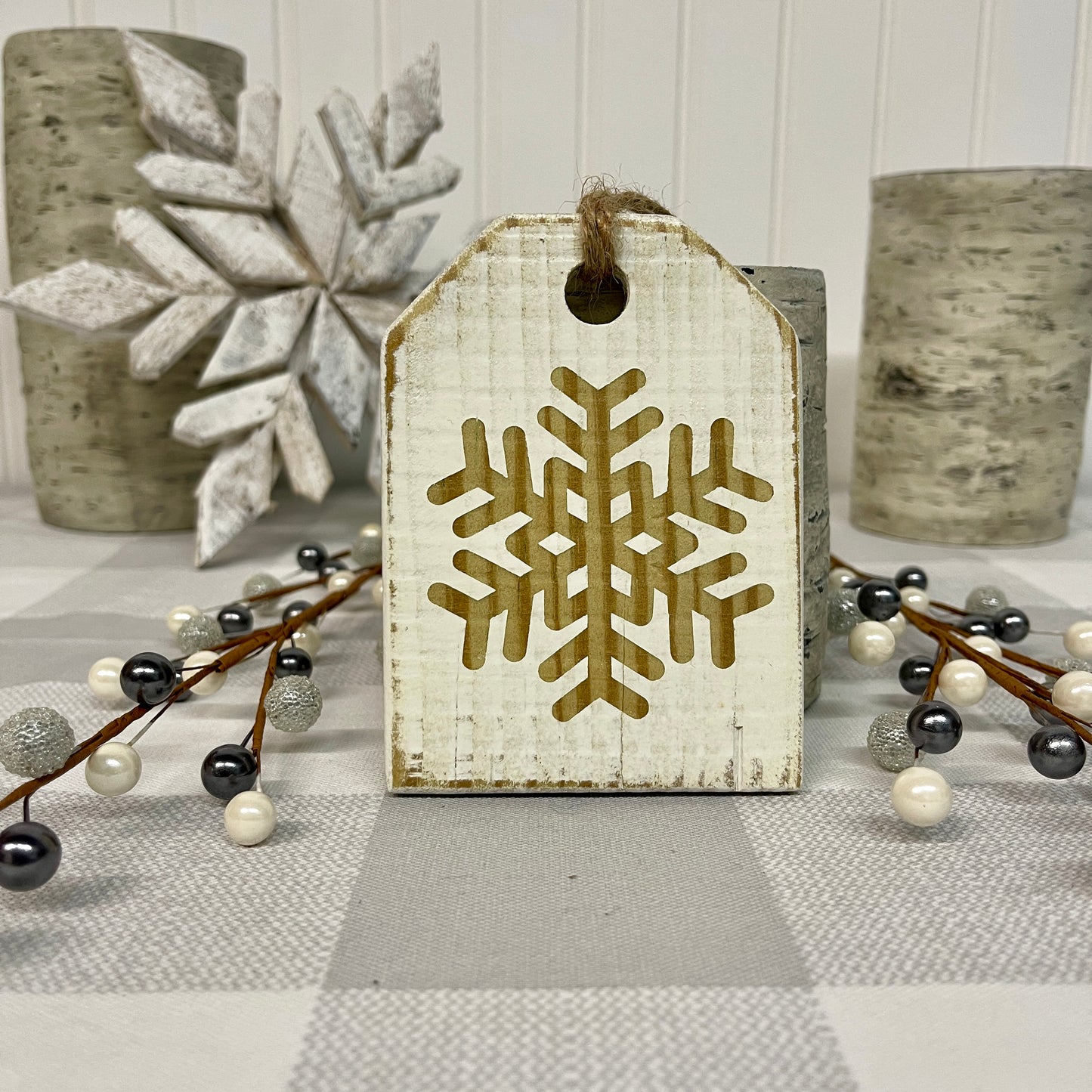 Pallet Wood Christmas Ornaments - Let it Snow
