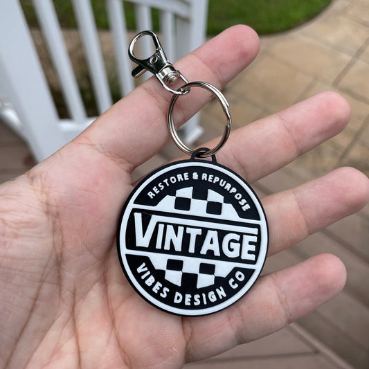 Vintage Vibes 3D Printed Keychain