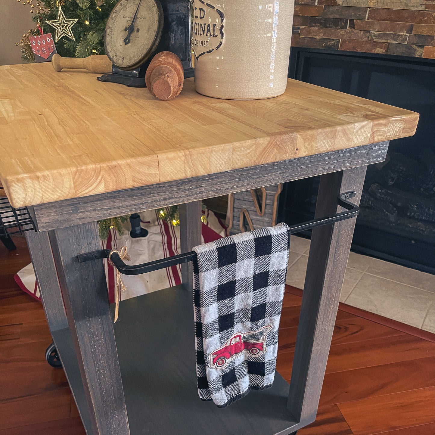 Butcher Block Rolling Kitchen Island