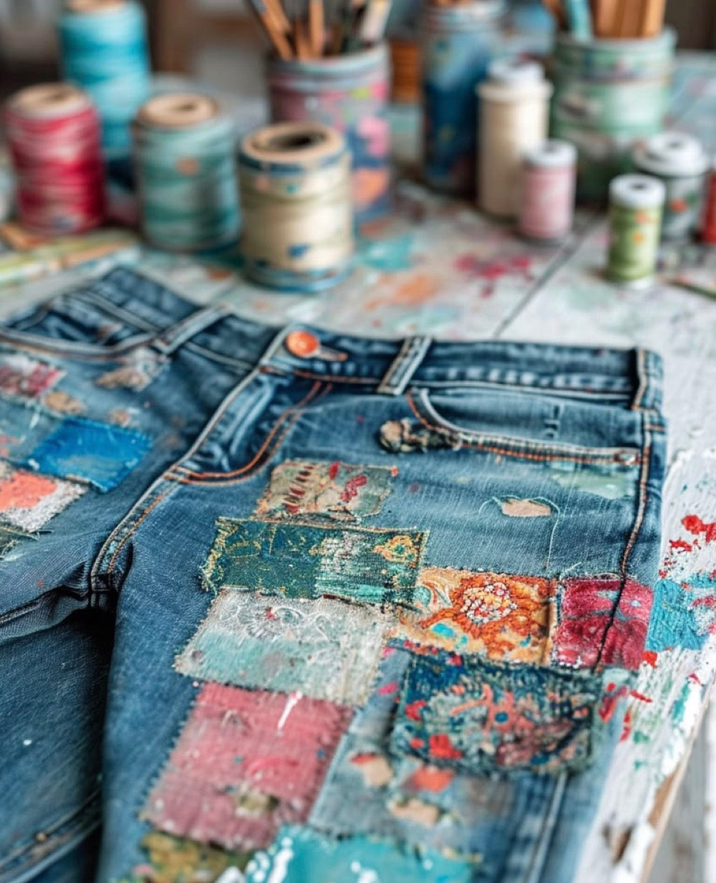 Denim Patchwork Bar: A Repurposed Fabric Workshop
