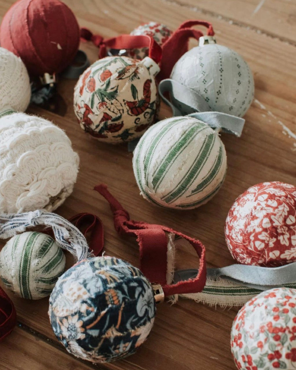 Deck the Halls Garland and Ornaments: A Repurposed Fabric Workshop