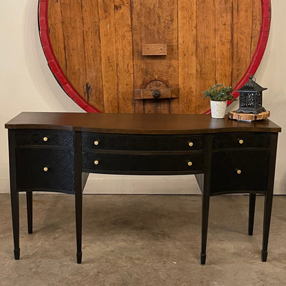 Black curved sideboard bar