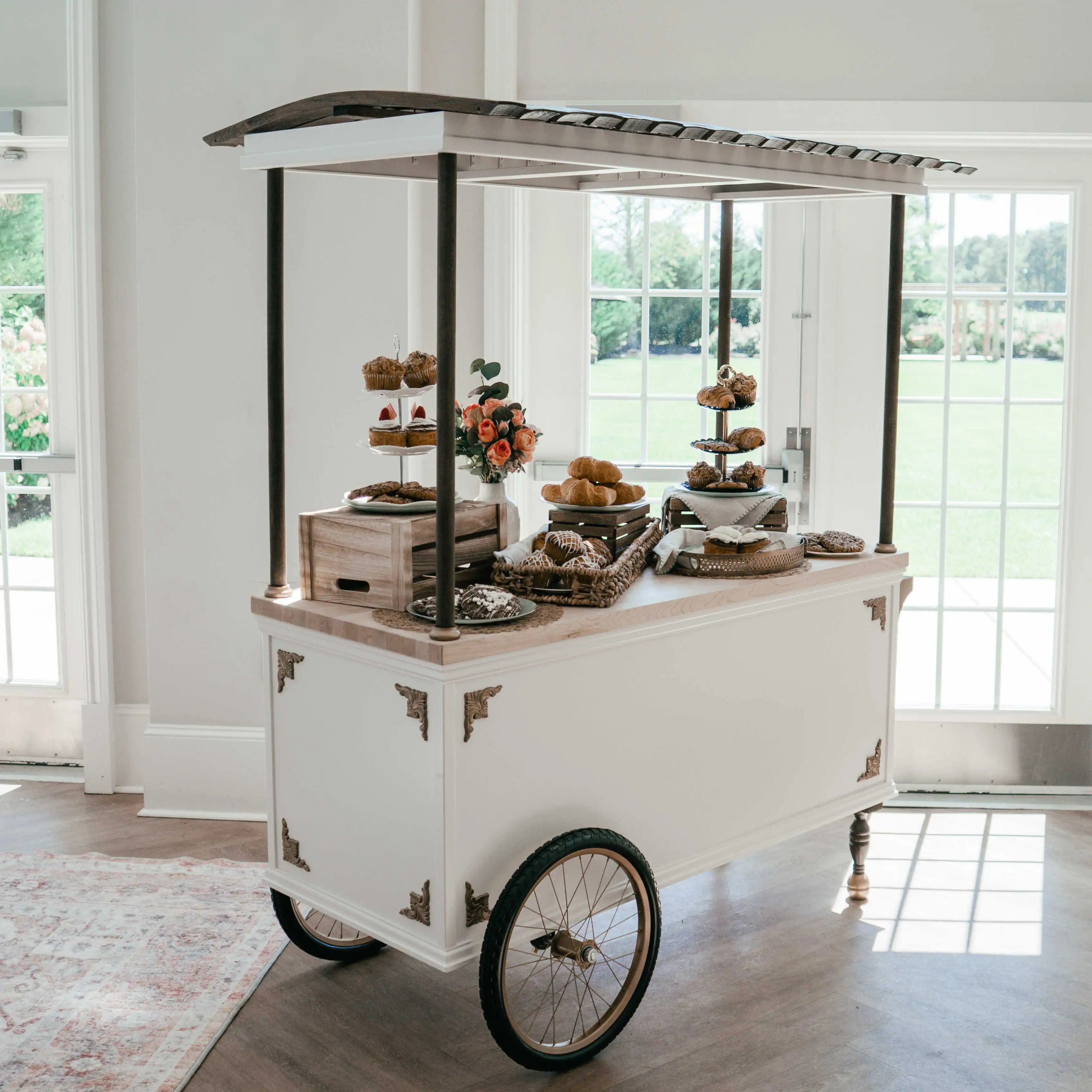 Barrel Stave Serving Display Cart
