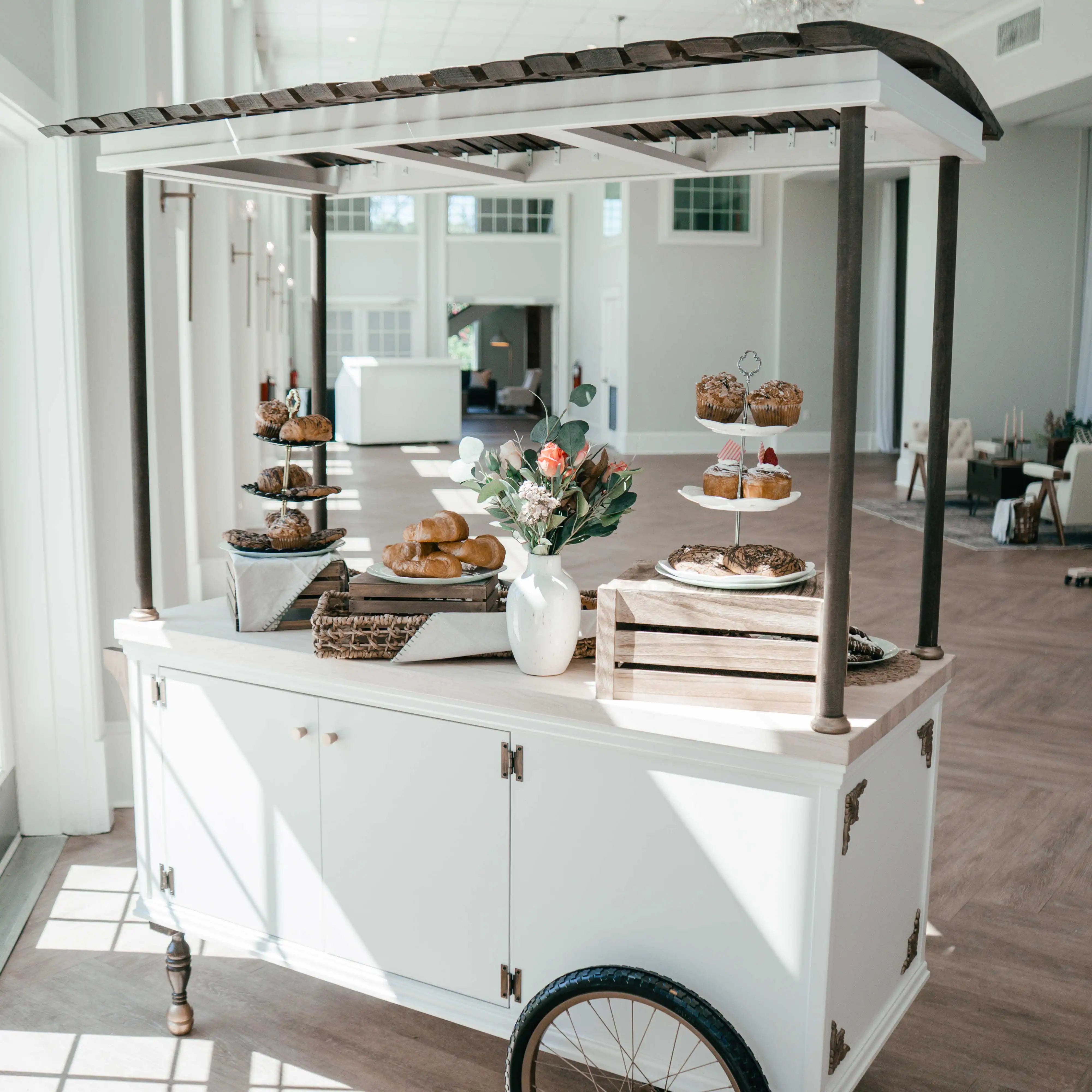 Barrel Stave Serving Display Cart