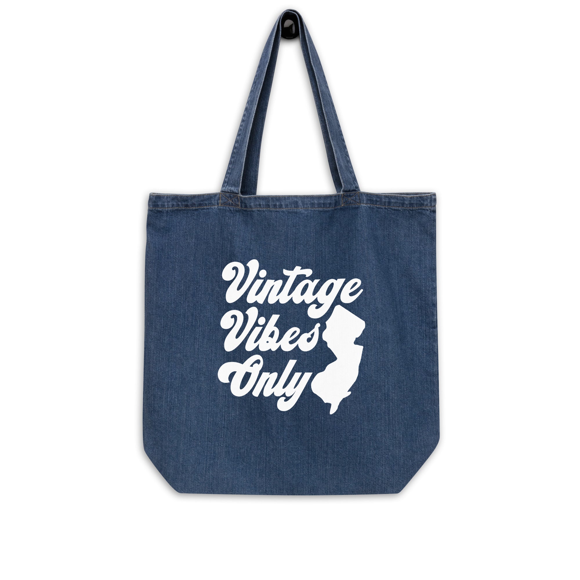 Organic denim tote bag