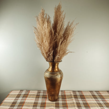 Brass Vase Pampas Arrangement