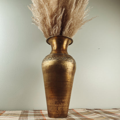 Brass Vase Pampas Arrangement