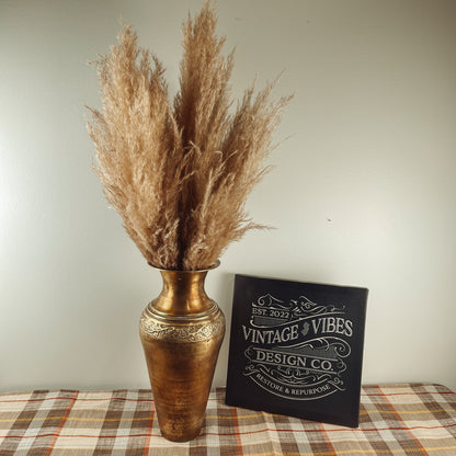 Brass Vase Pampas Arrangement