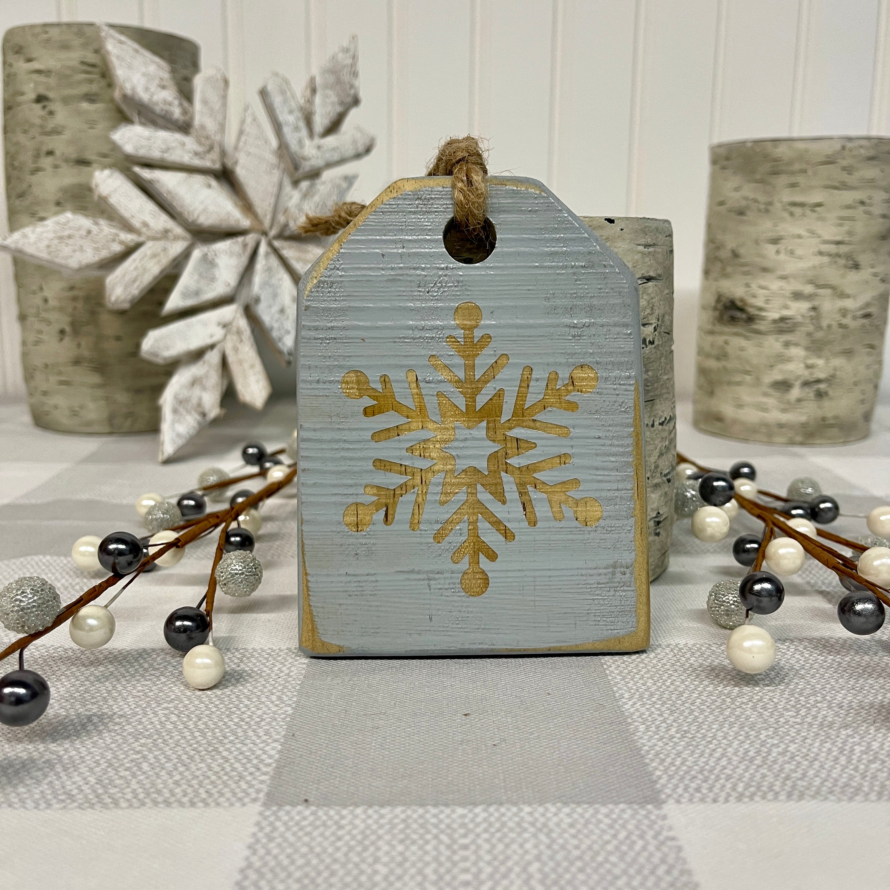 Pallet Wood Christmas Ornaments - Let it Snow