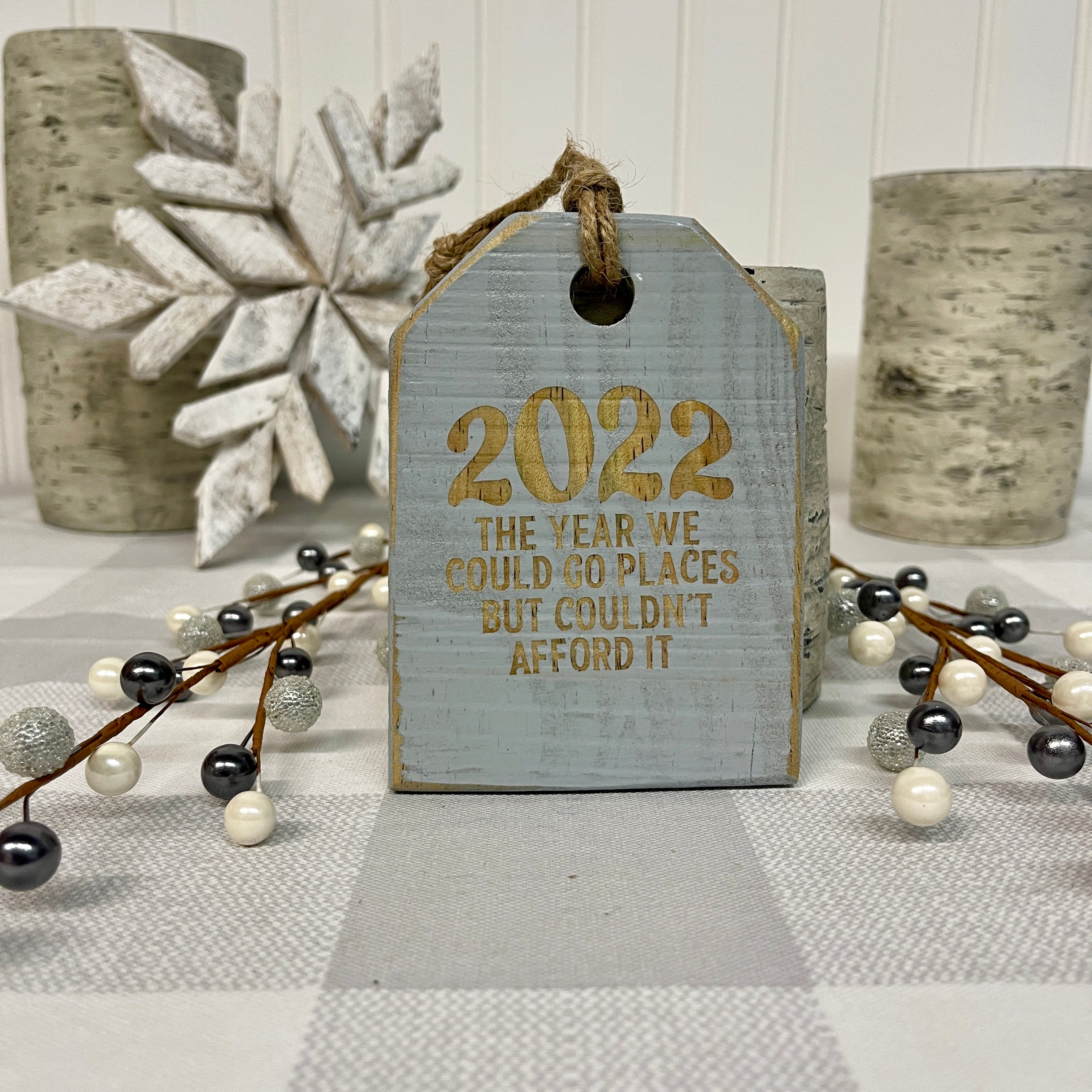 Pallet Wood Christmas Ornaments - 2022 Funny