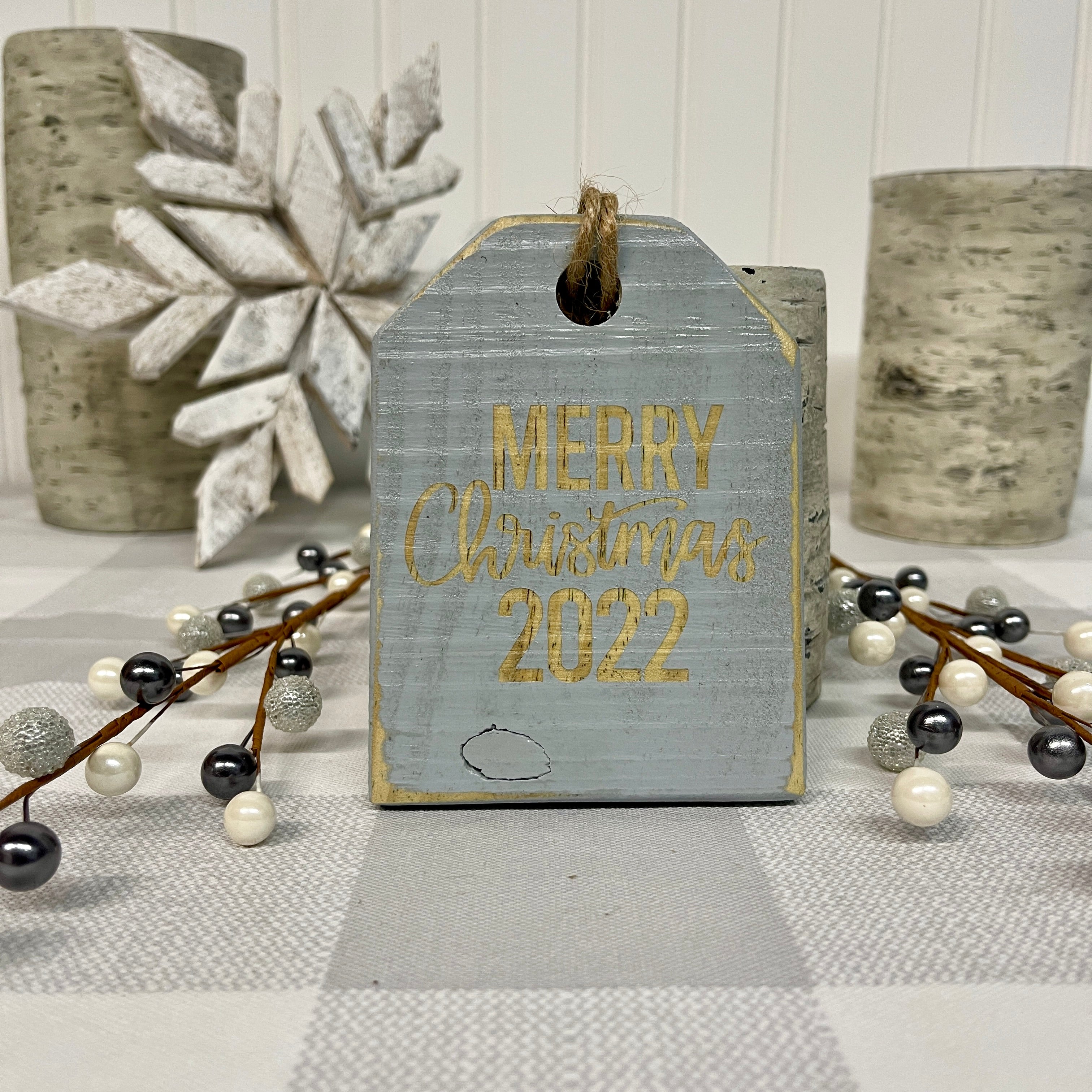 Pallet Wood Christmas Ornaments - Merry Christmas 2022