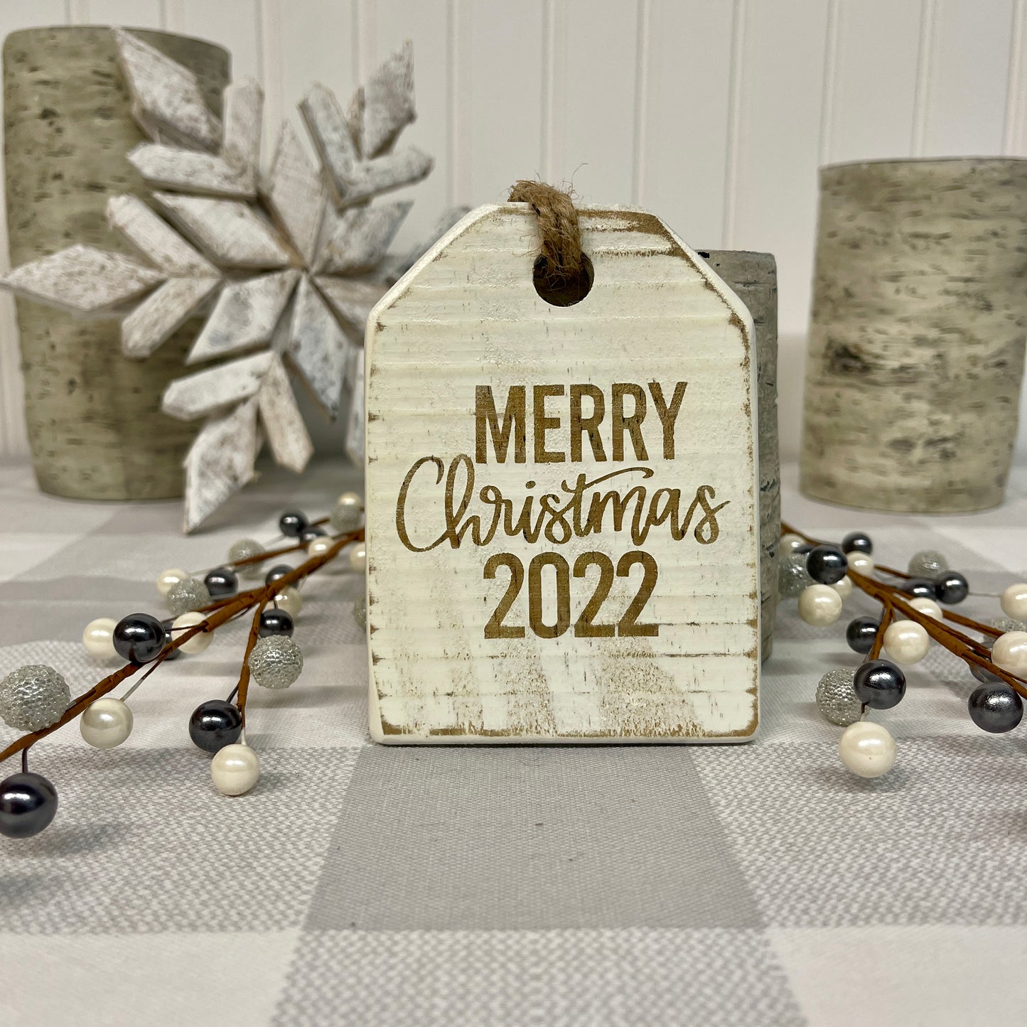 Pallet Wood Christmas Ornaments - Merry Christmas 2022