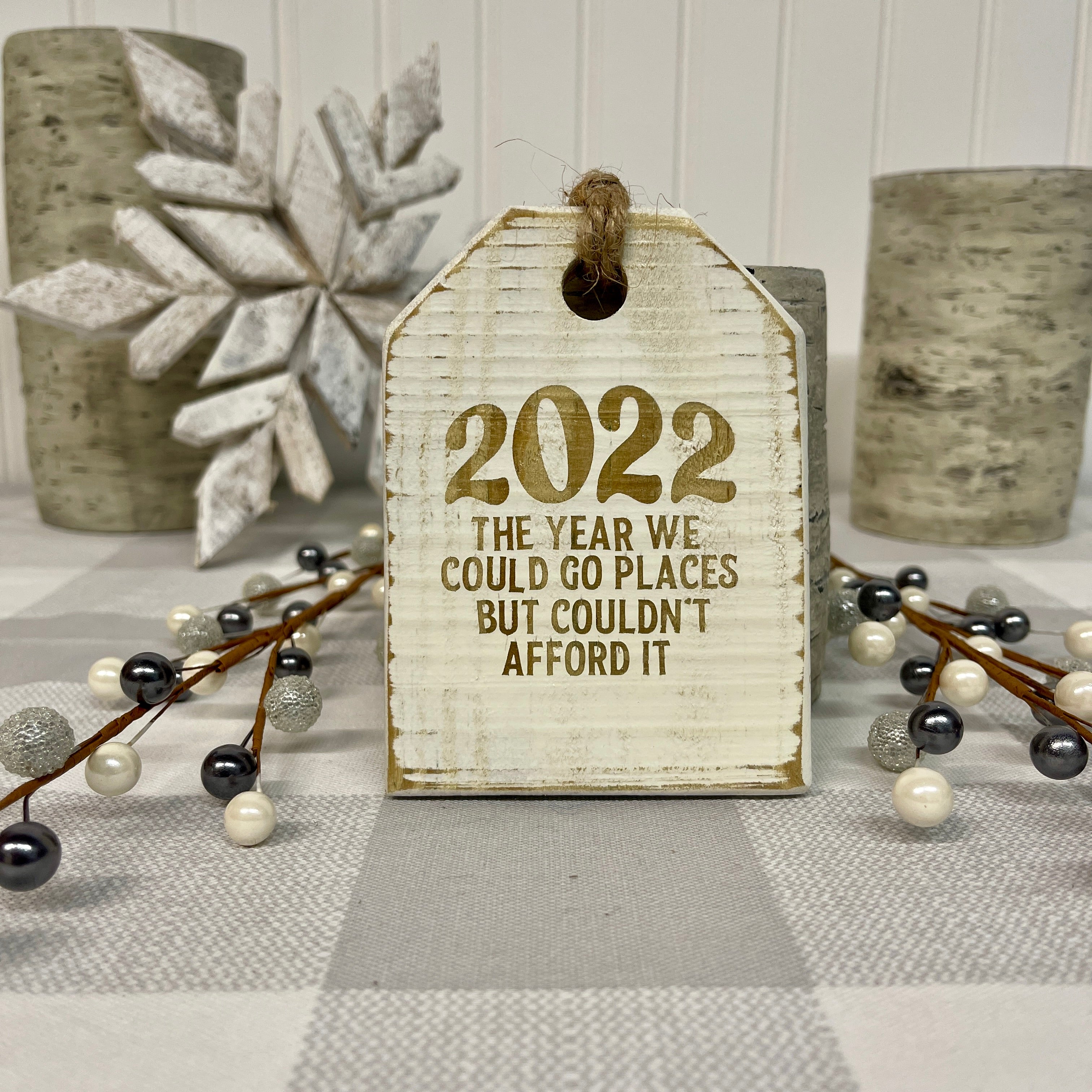 Pallet Wood Christmas Ornaments - 2022 Funny
