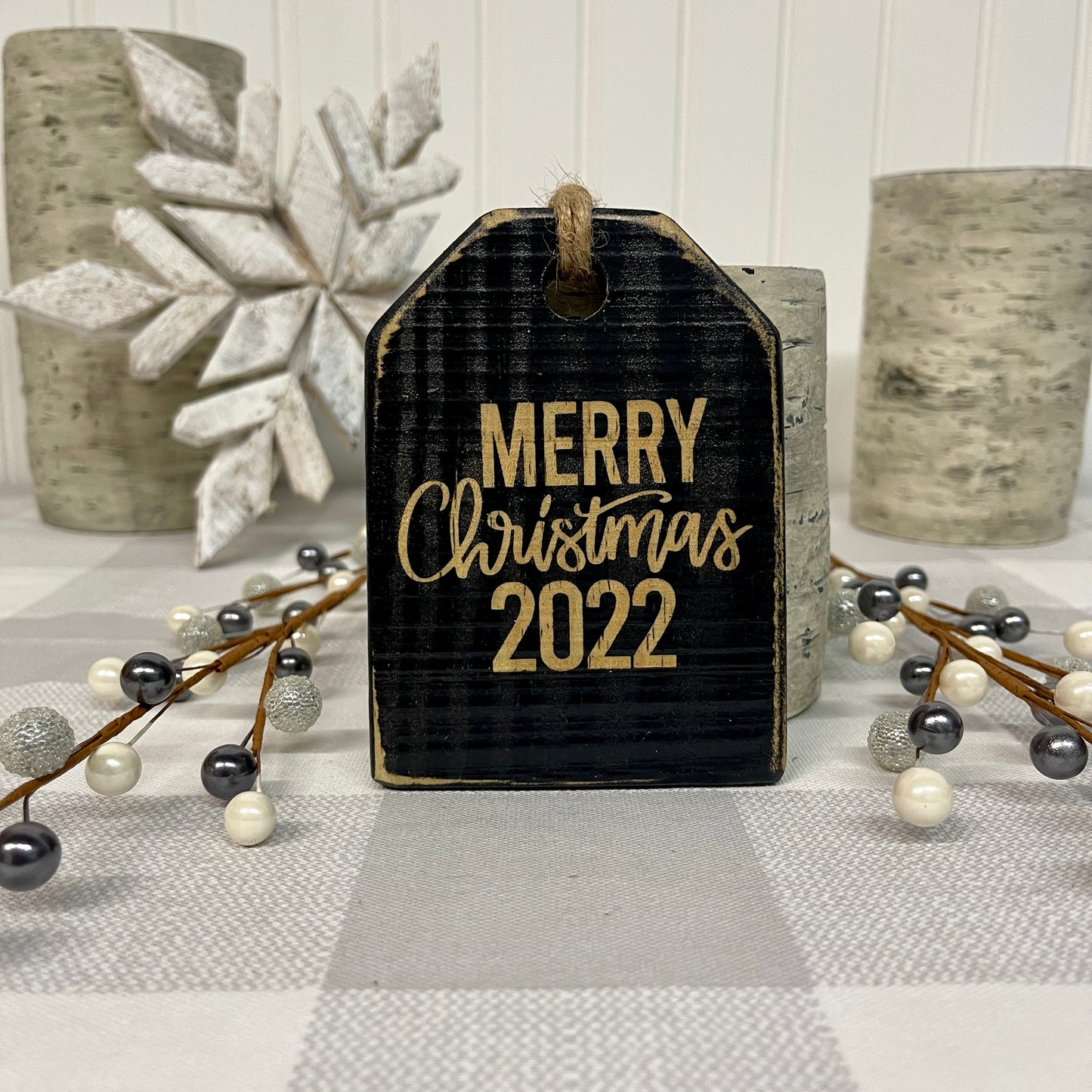 Pallet Wood Christmas Ornaments - Merry Christmas 2022