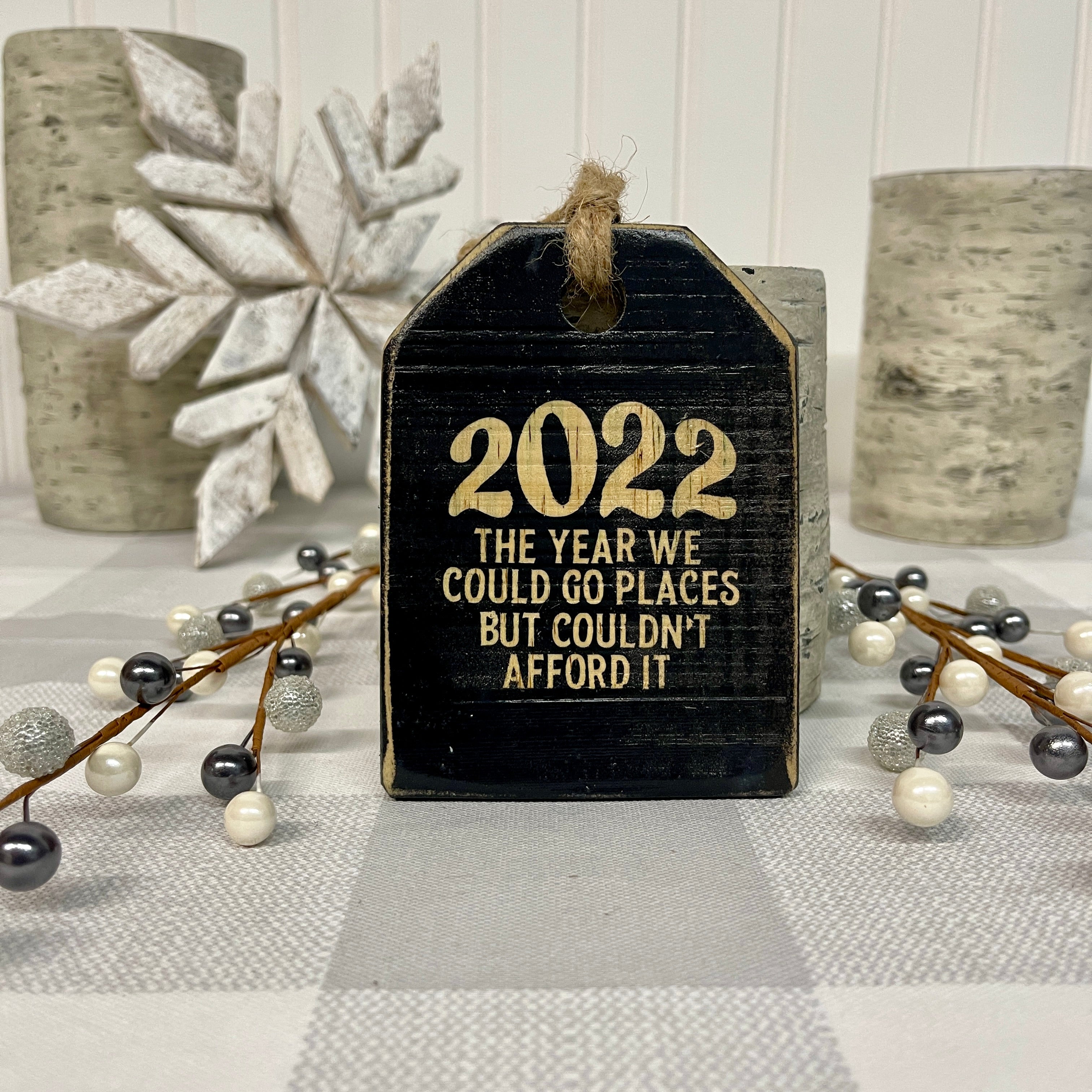 Pallet Wood Christmas Ornaments - 2022 Funny