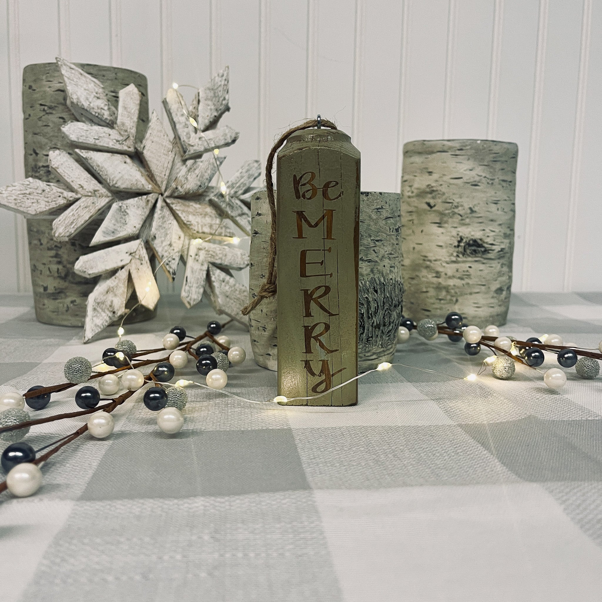 Square Spindle Christmas Ornaments