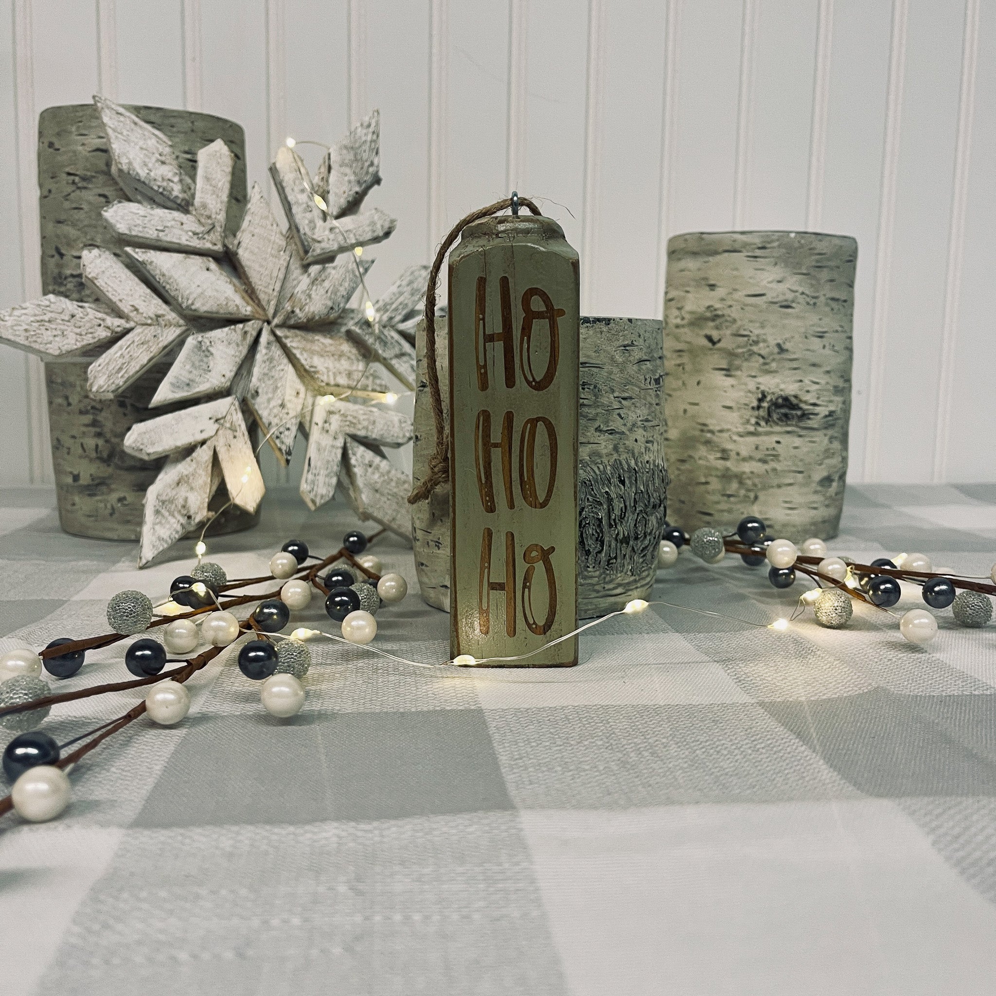 Square Spindle Christmas Ornaments