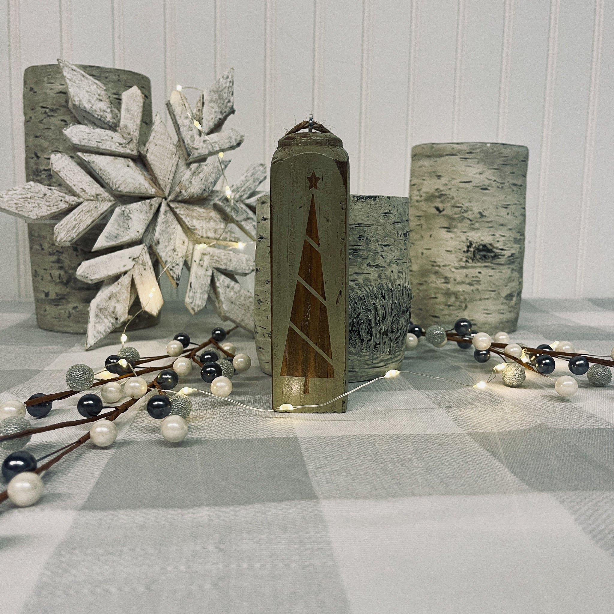 Square Spindle Christmas Ornaments