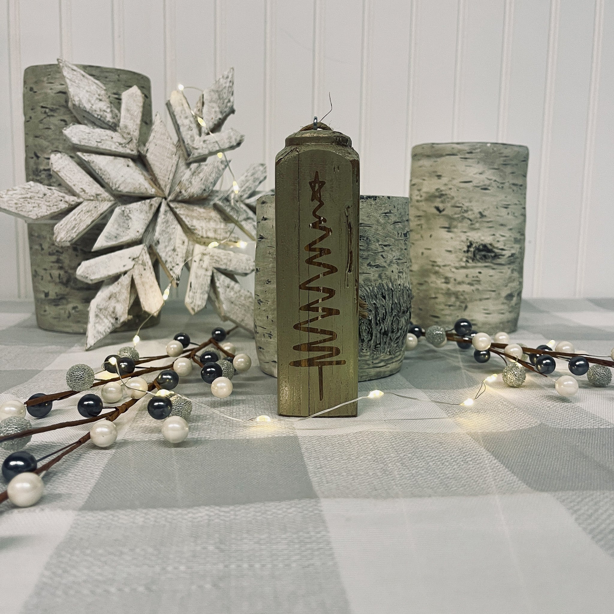 Square Spindle Christmas Ornaments