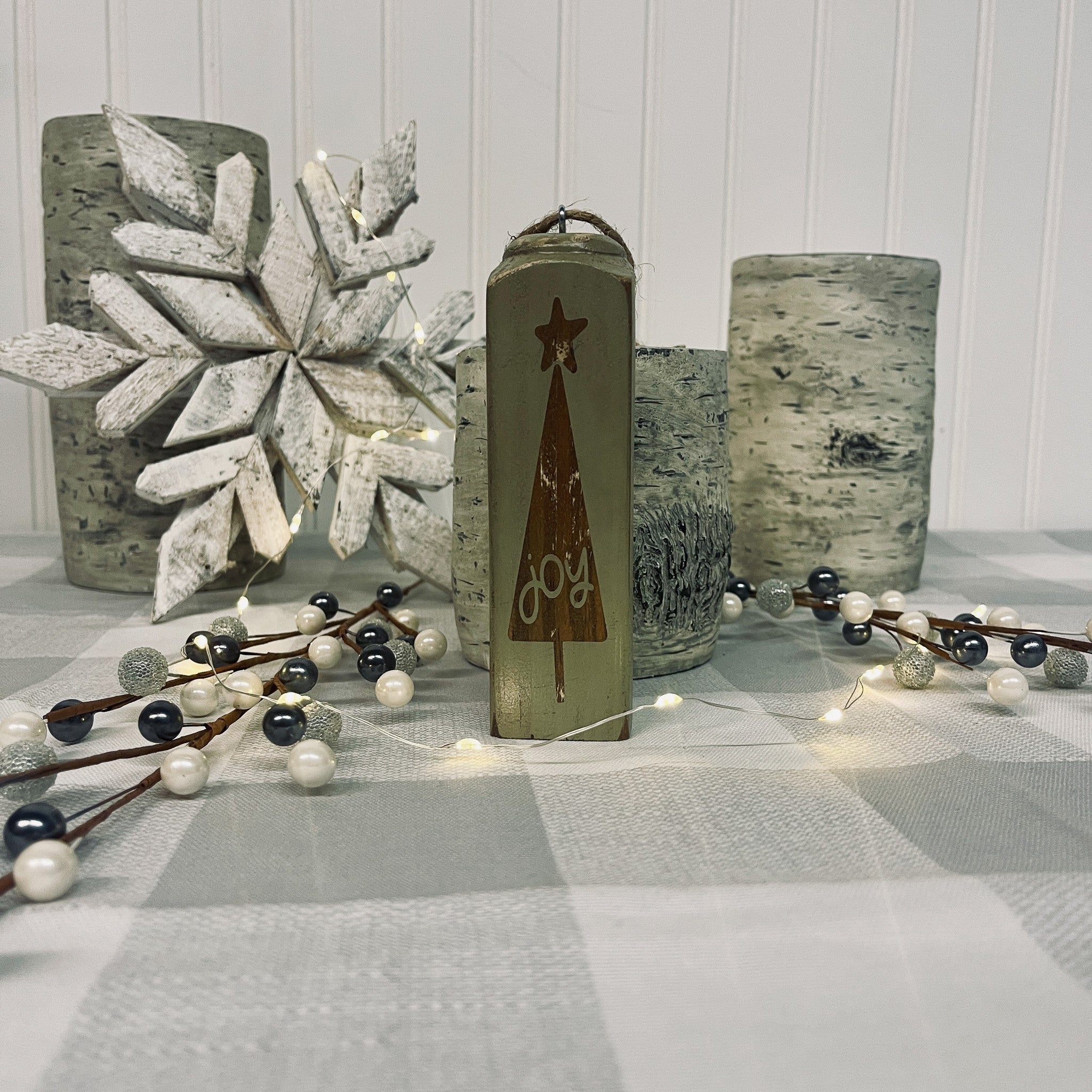 Square Spindle Christmas Ornaments