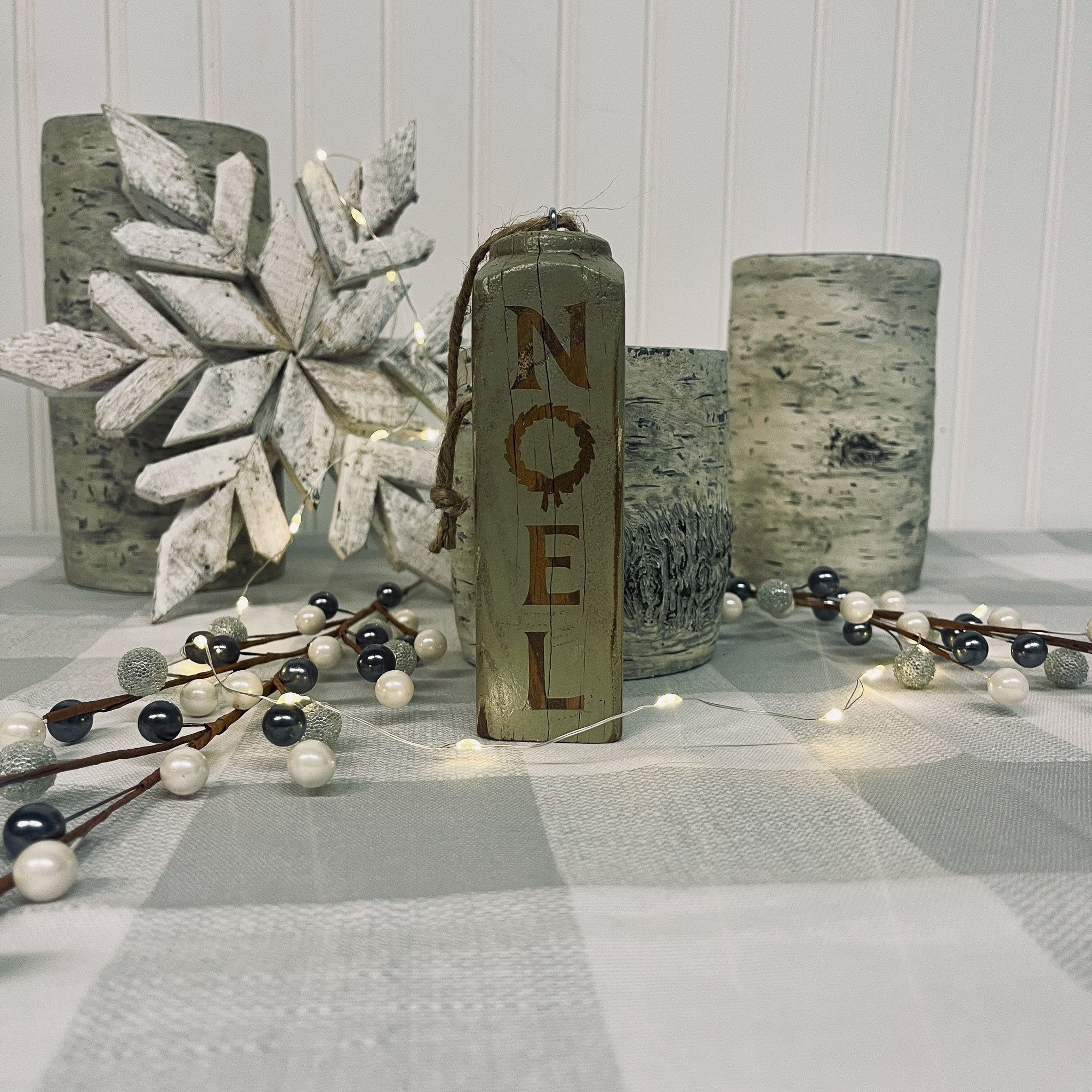 Square Spindle Christmas Ornaments