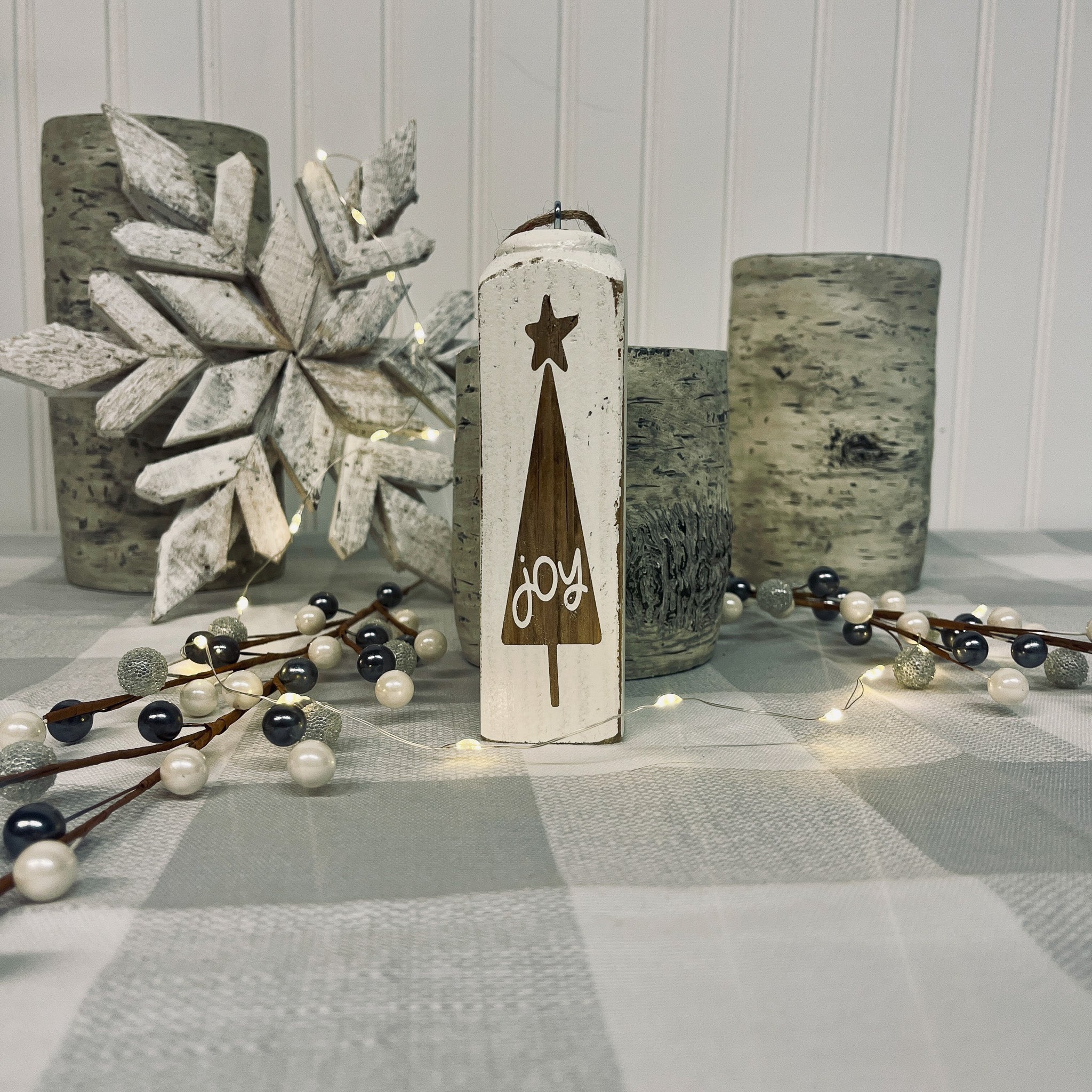 Square Spindle Christmas Ornaments