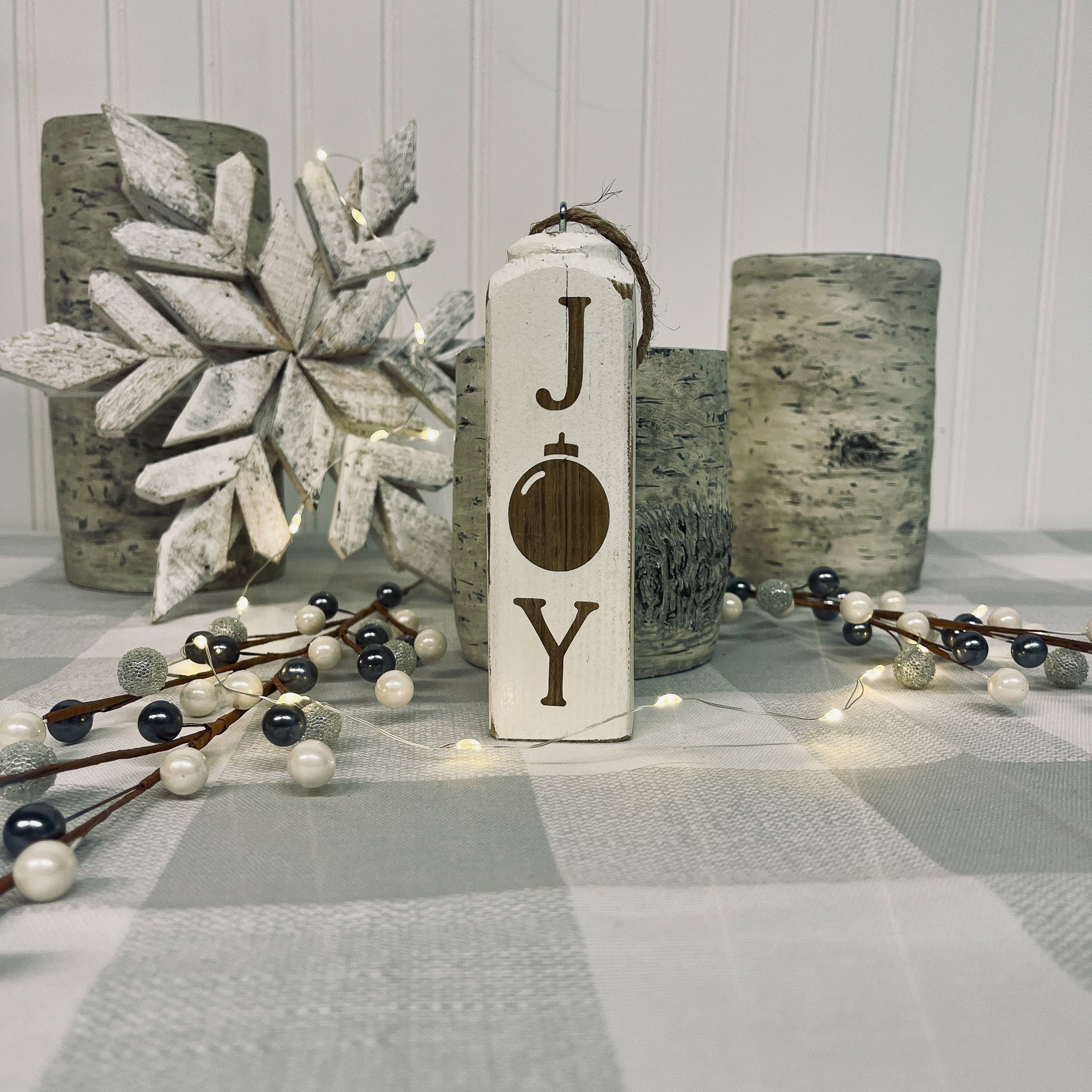 Square Spindle Christmas Ornaments
