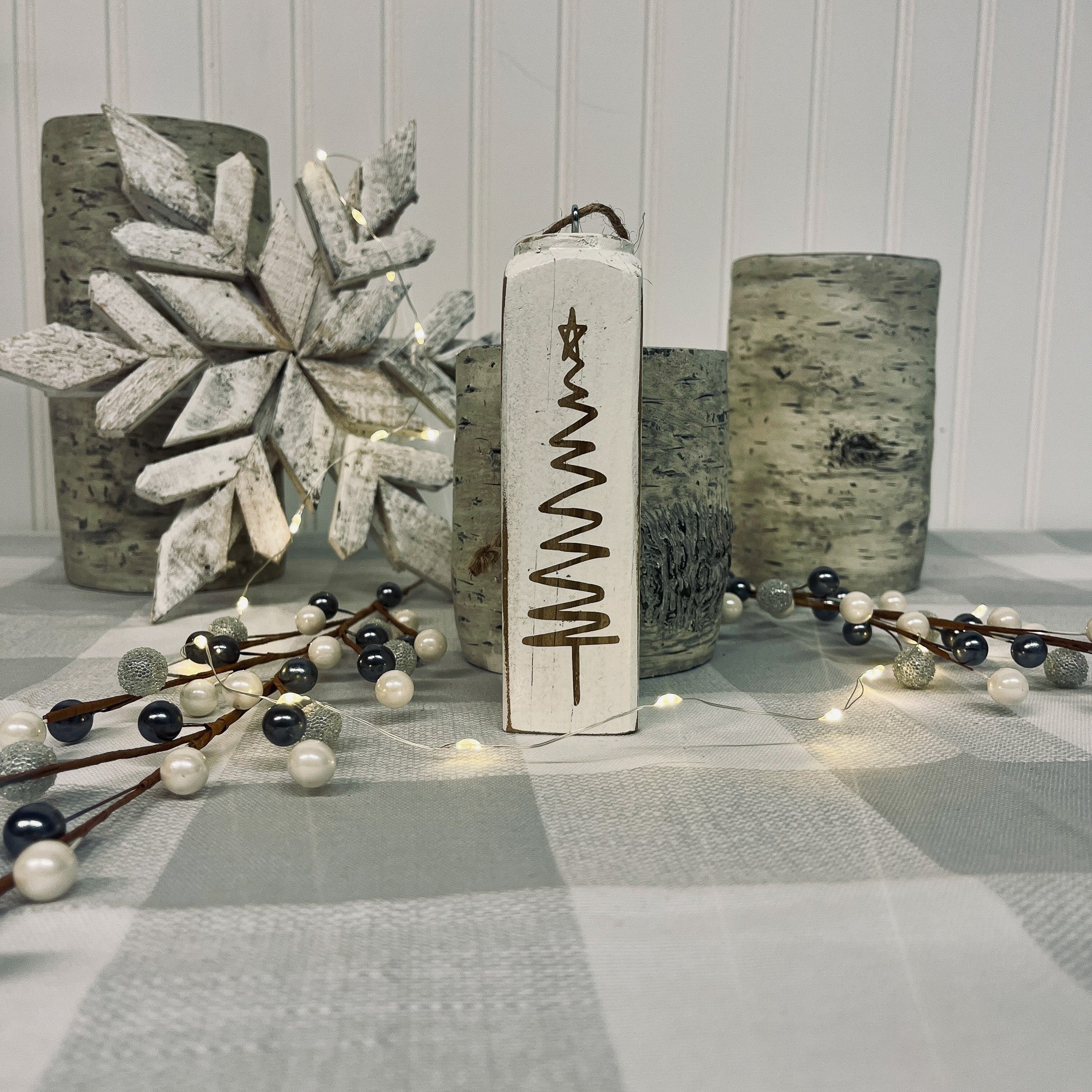 Square Spindle Christmas Ornaments