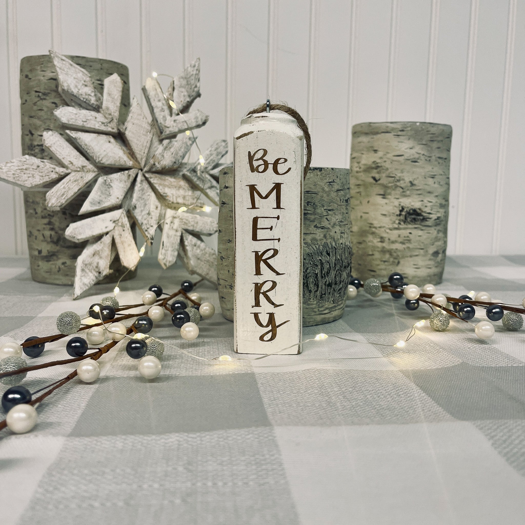 Square Spindle Christmas Ornaments