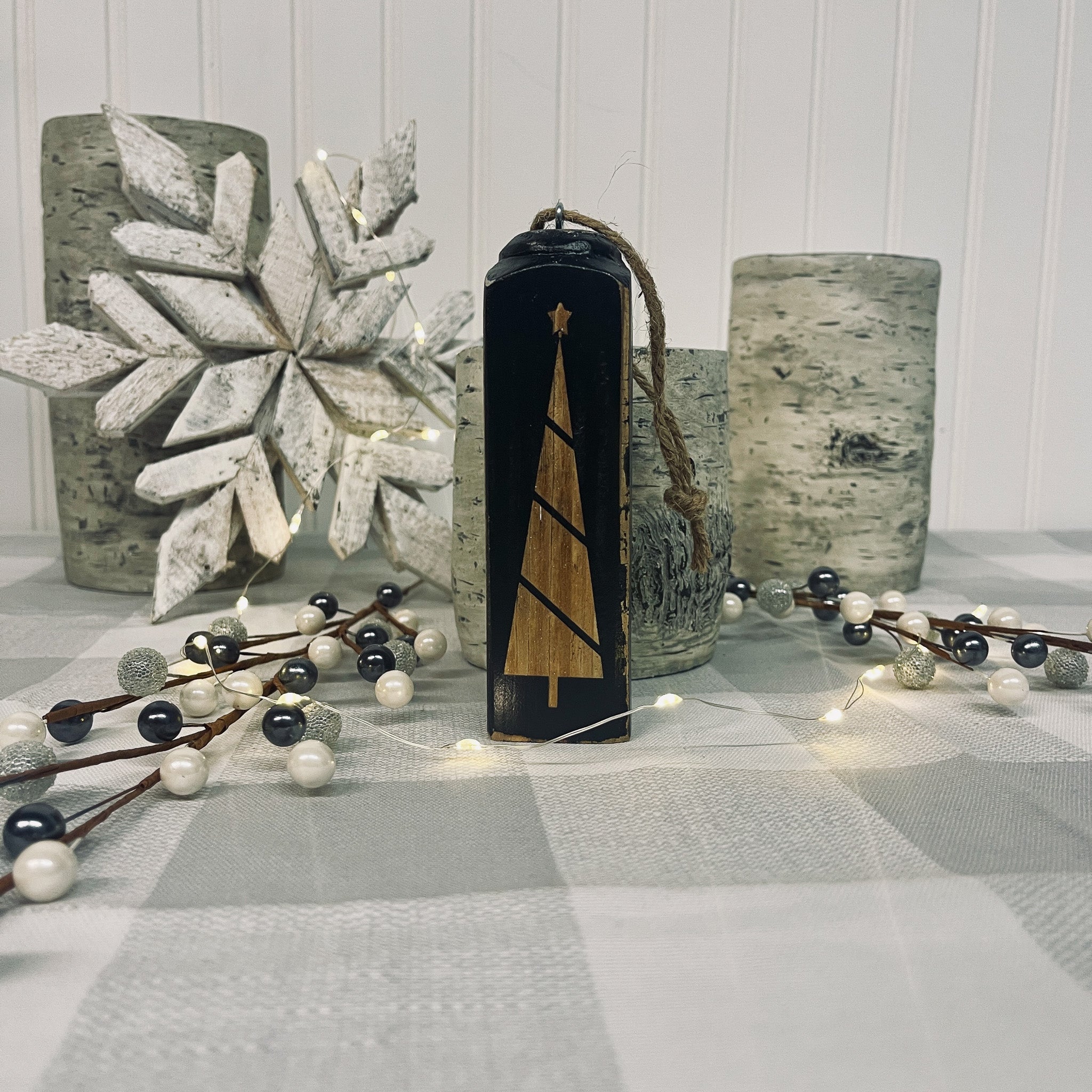Square Spindle Christmas Ornaments