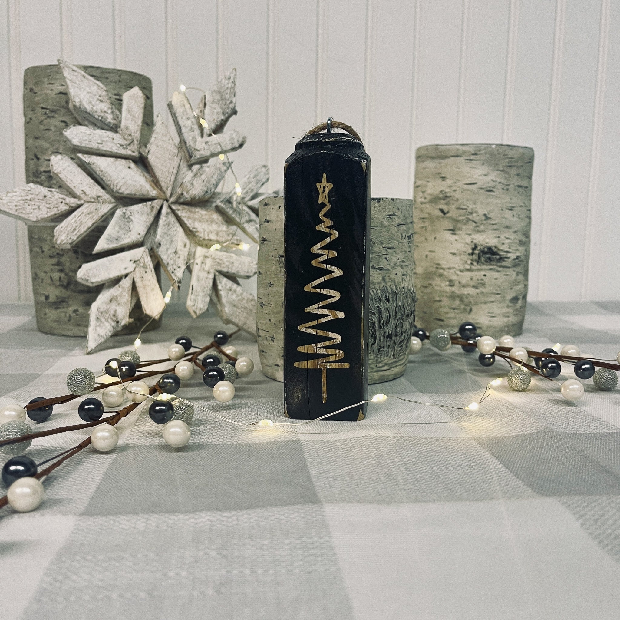 Square Spindle Christmas Ornaments