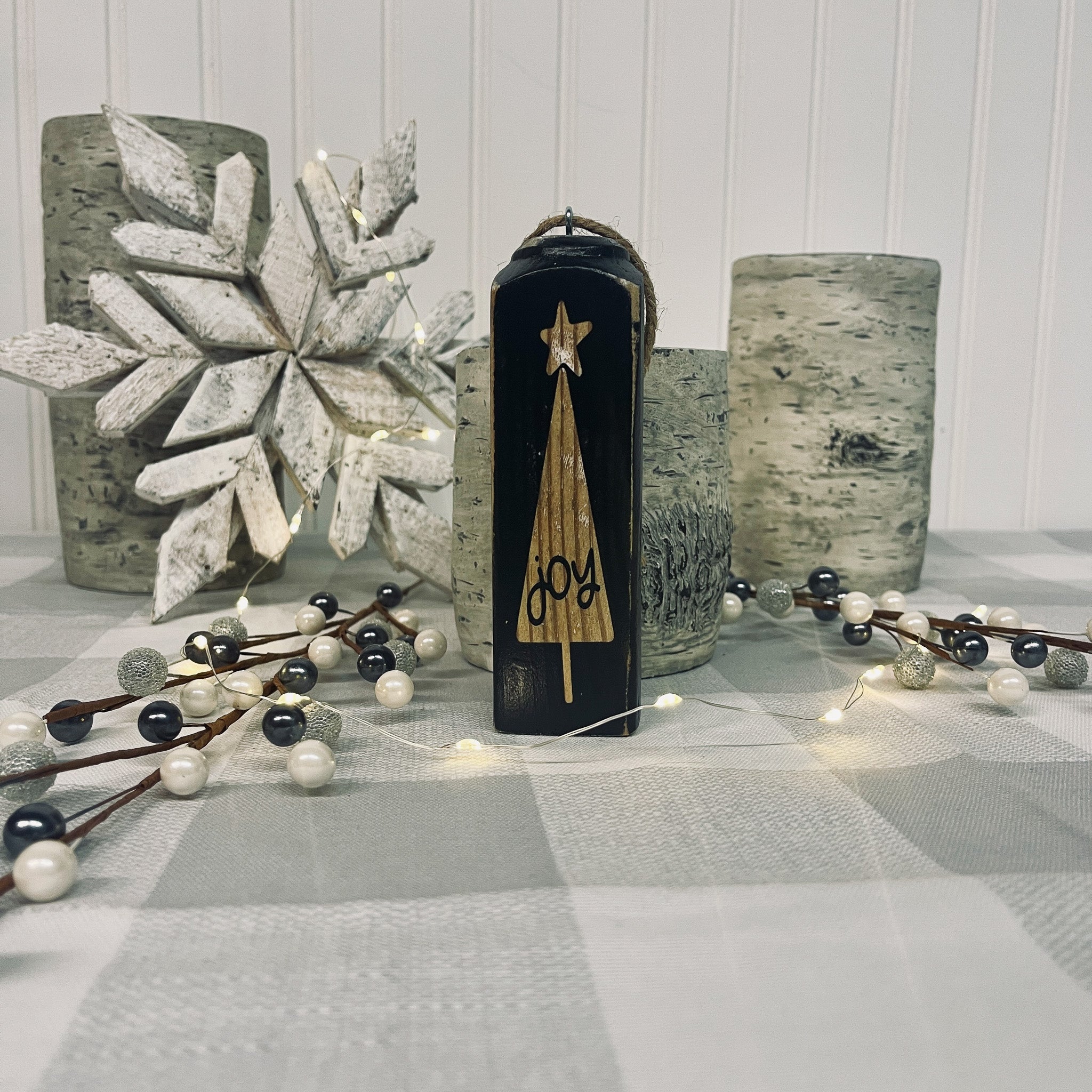 Square Spindle Christmas Ornaments