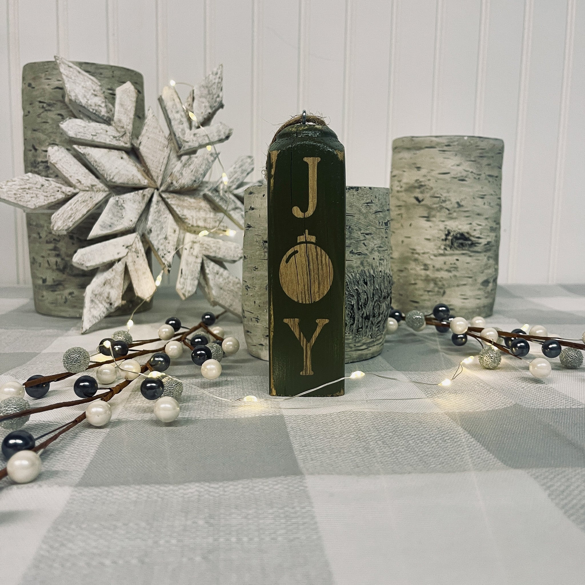 Square Spindle Christmas Ornaments