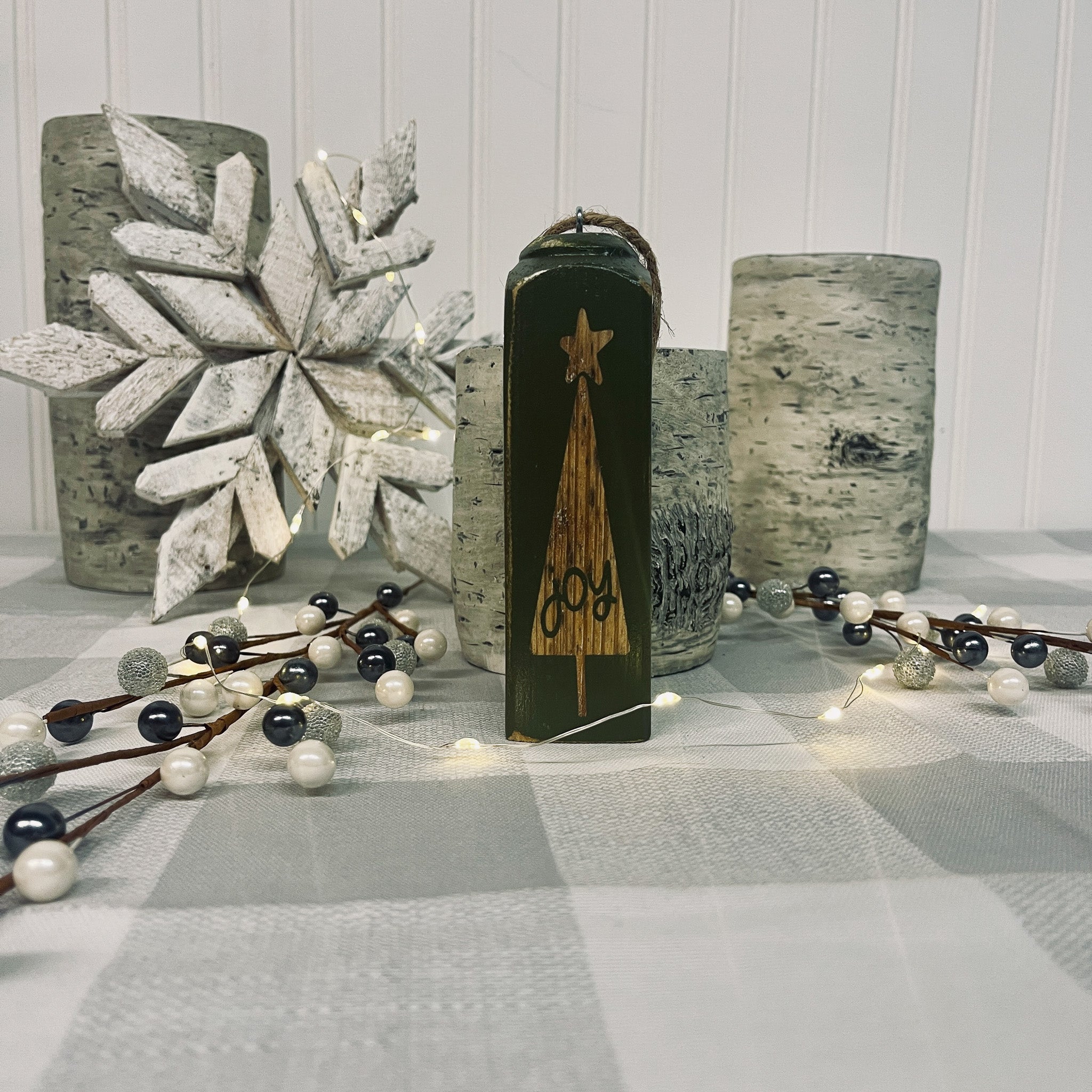Square Spindle Christmas Ornaments