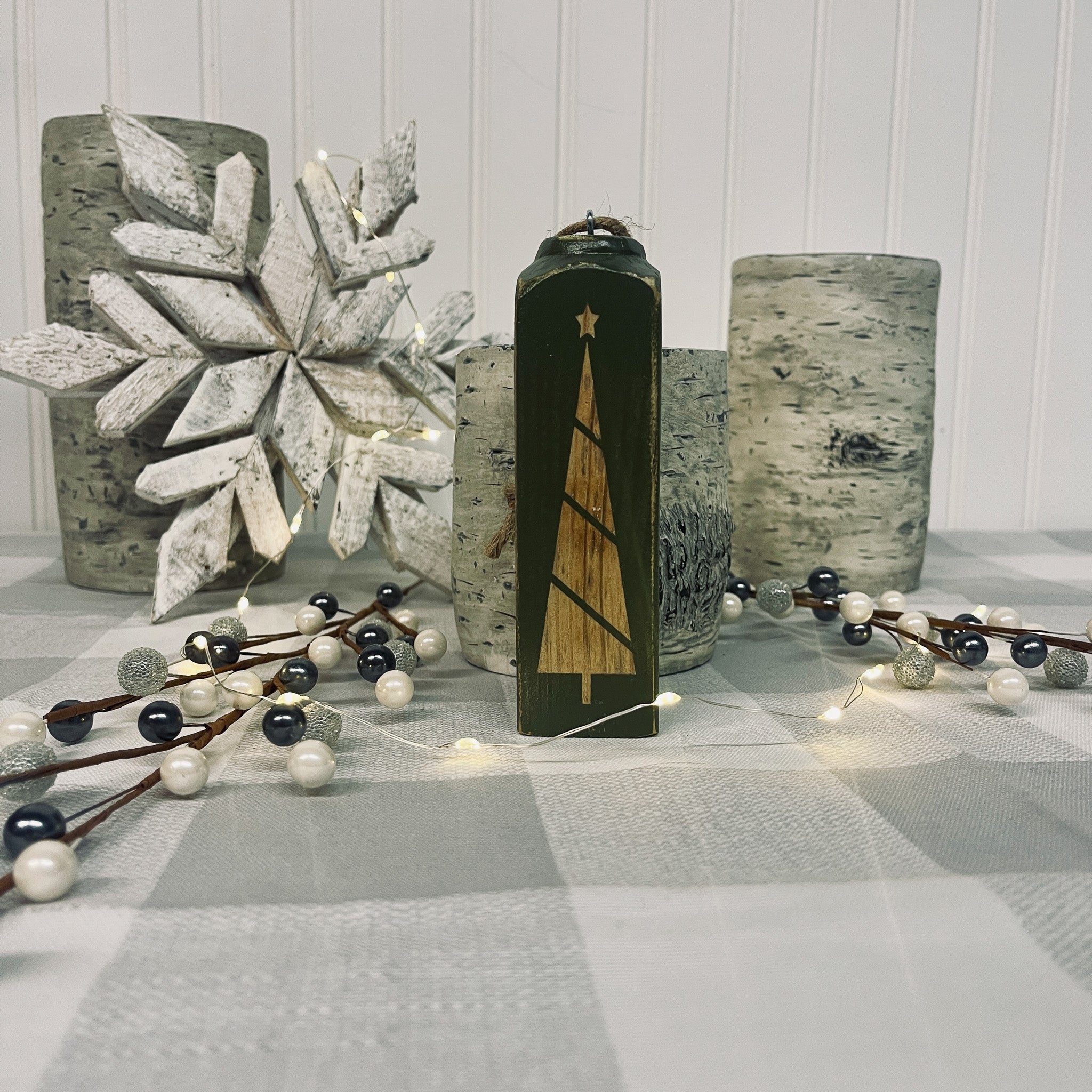 Square Spindle Christmas Ornaments
