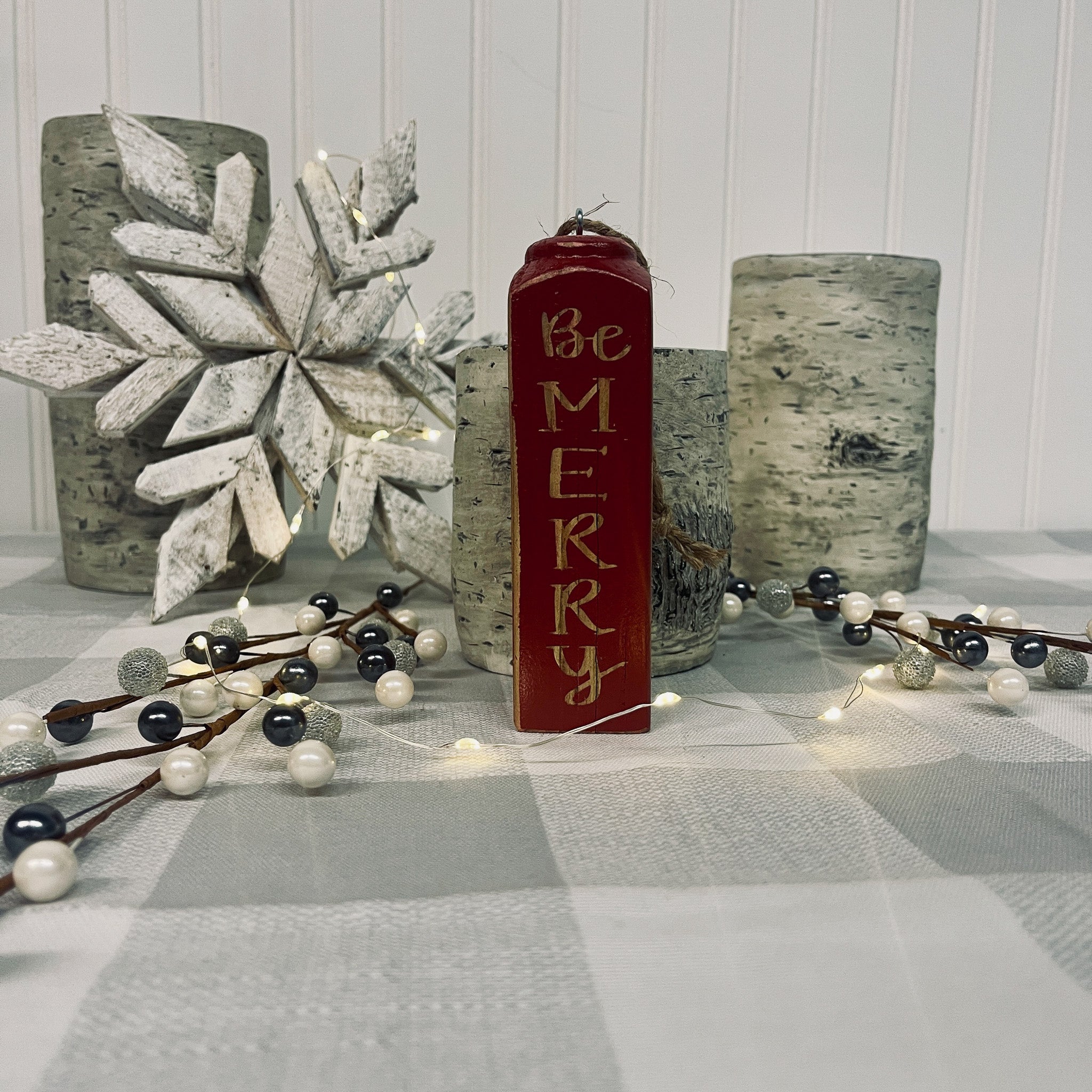 Square Spindle Christmas Ornaments