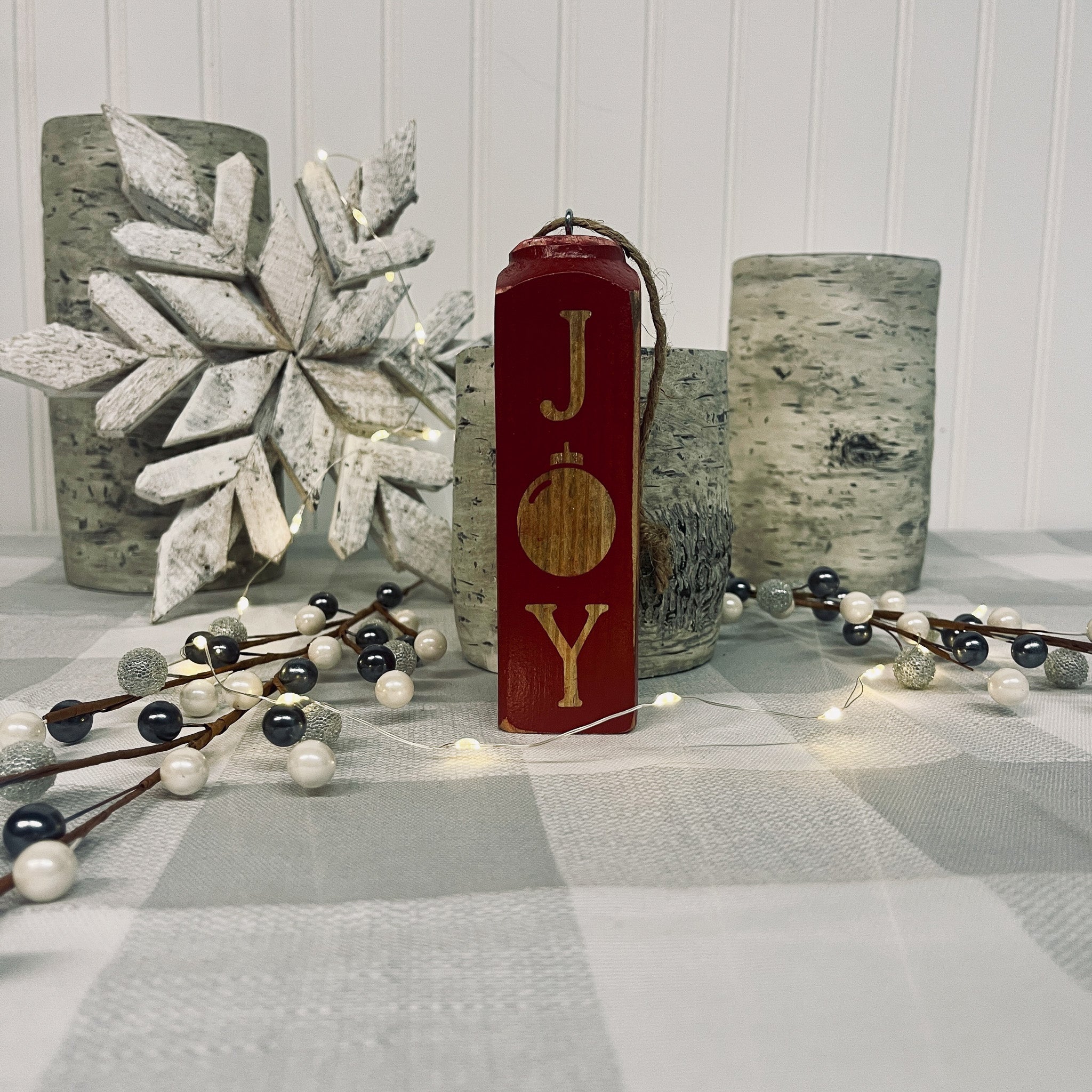 Square Spindle Christmas Ornaments