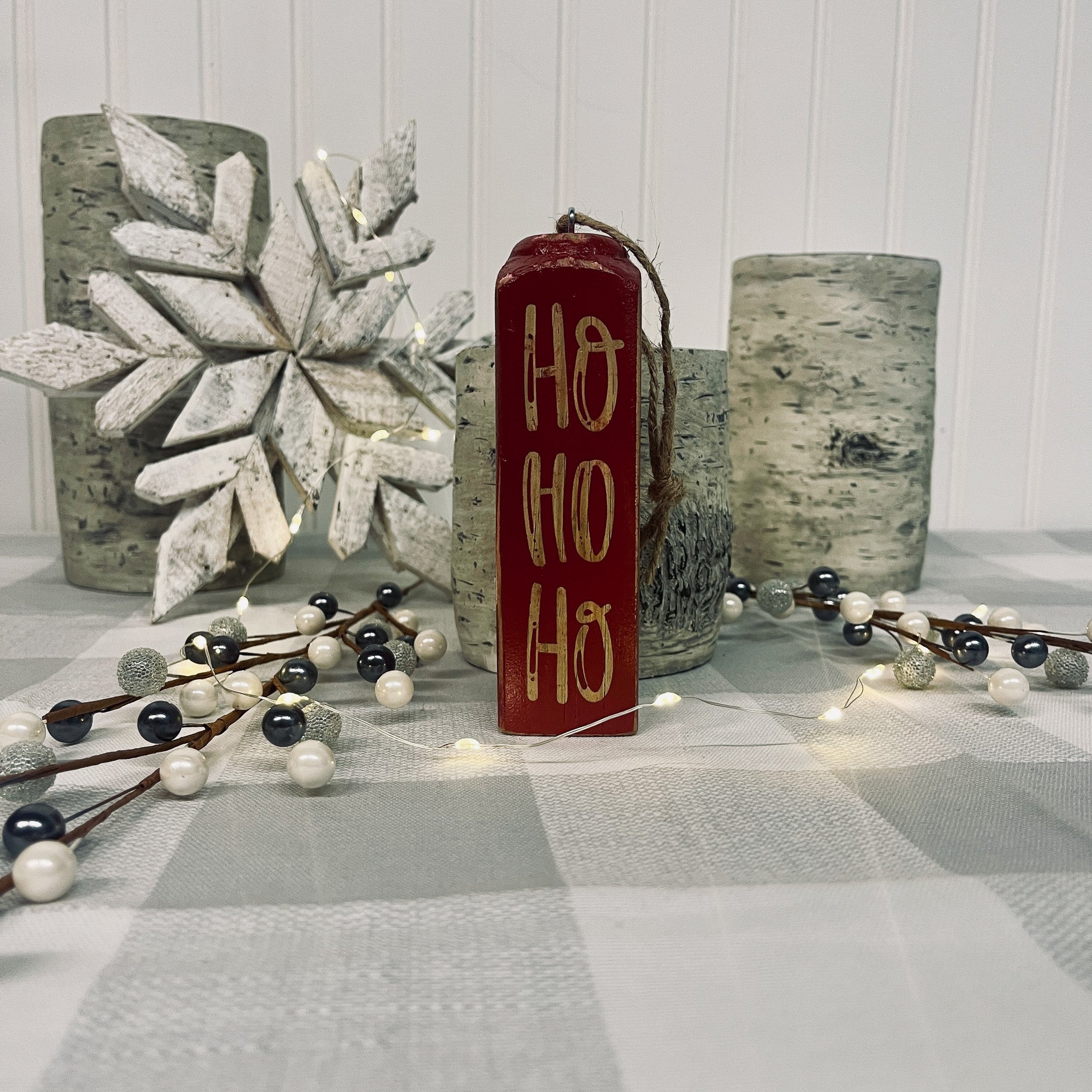 Square Spindle Christmas Ornaments