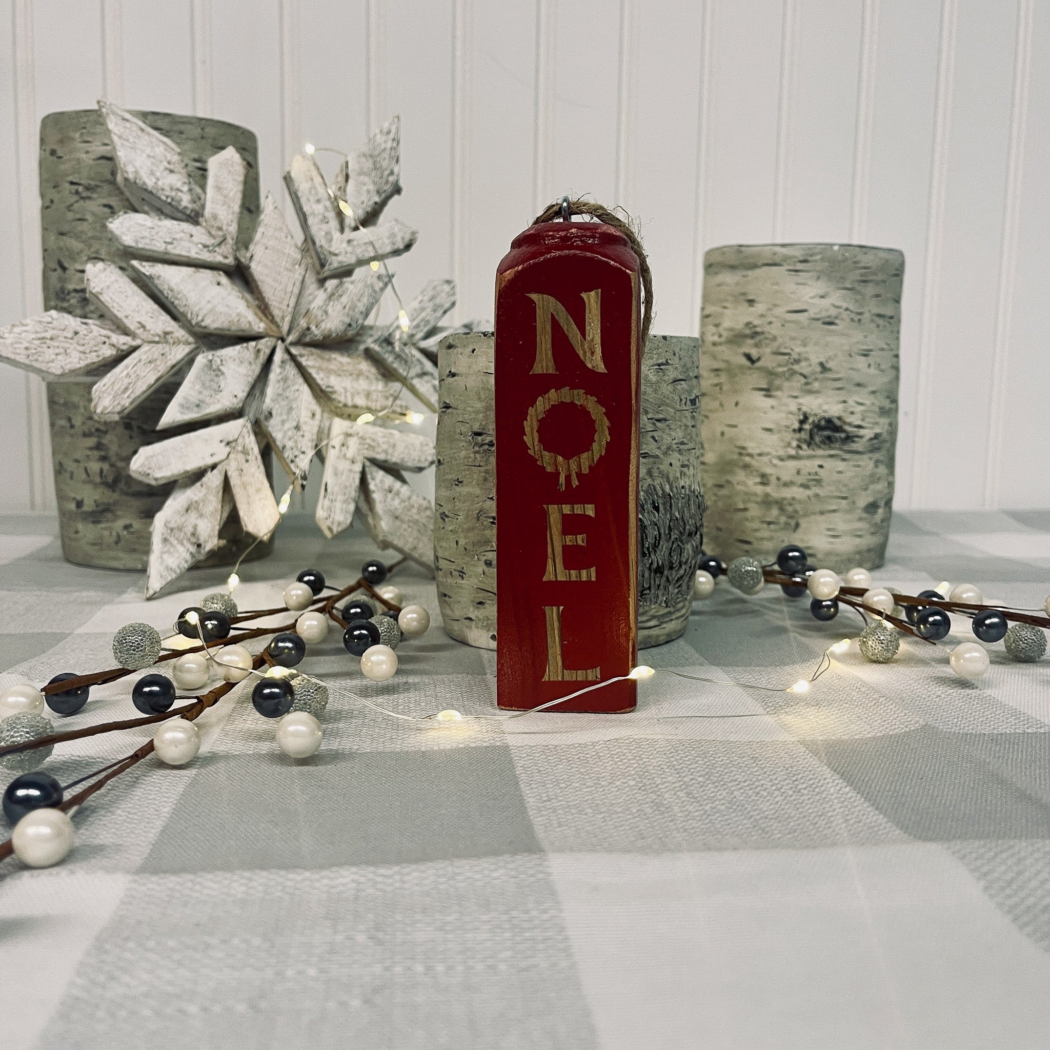 Square Spindle Christmas Ornaments