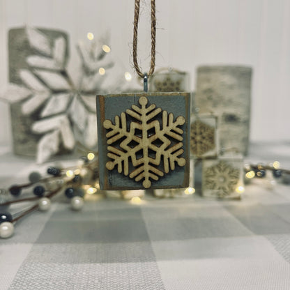 Wood Snowflake Christmas Ornaments