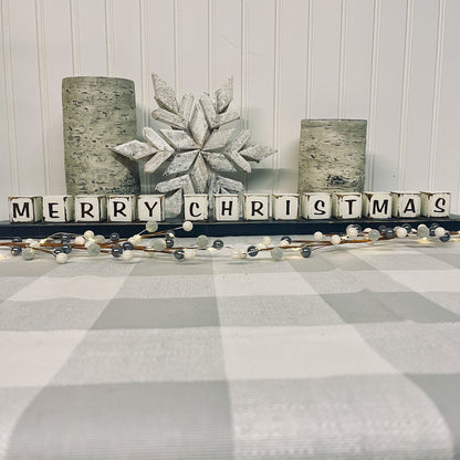 Mini Wood Block Christmas Decor