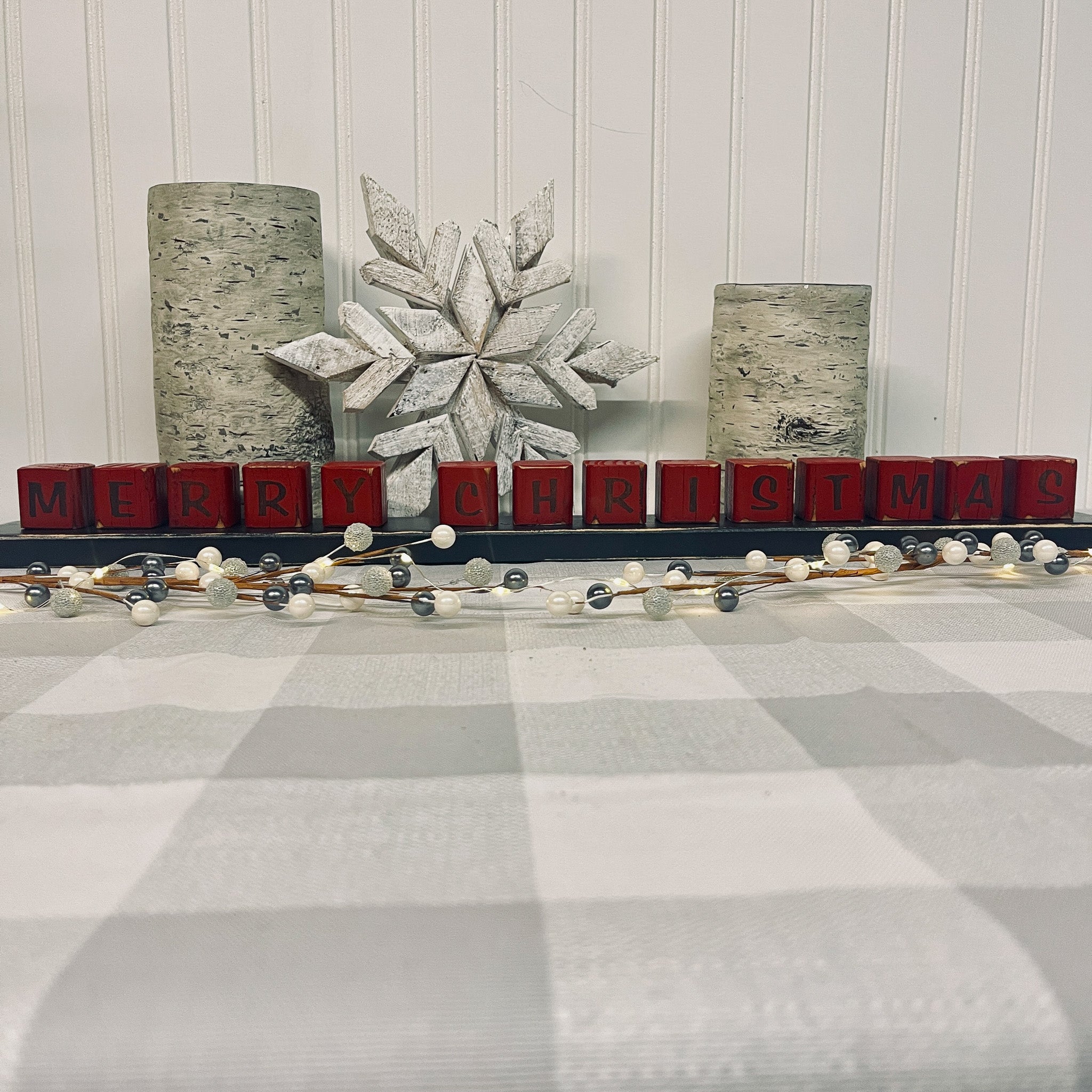 Mini Wood Block Christmas Decor