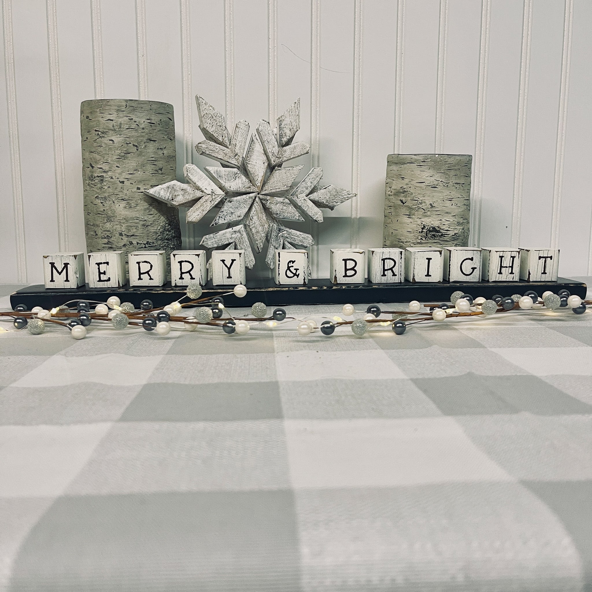 Mini Wood Block Christmas Decor