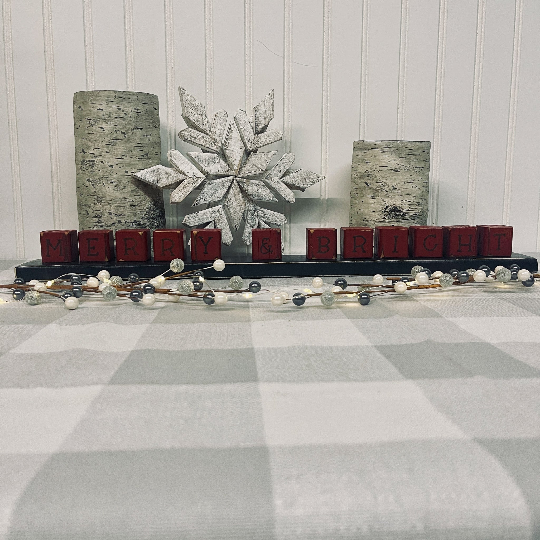 Mini Wood Block Christmas Decor