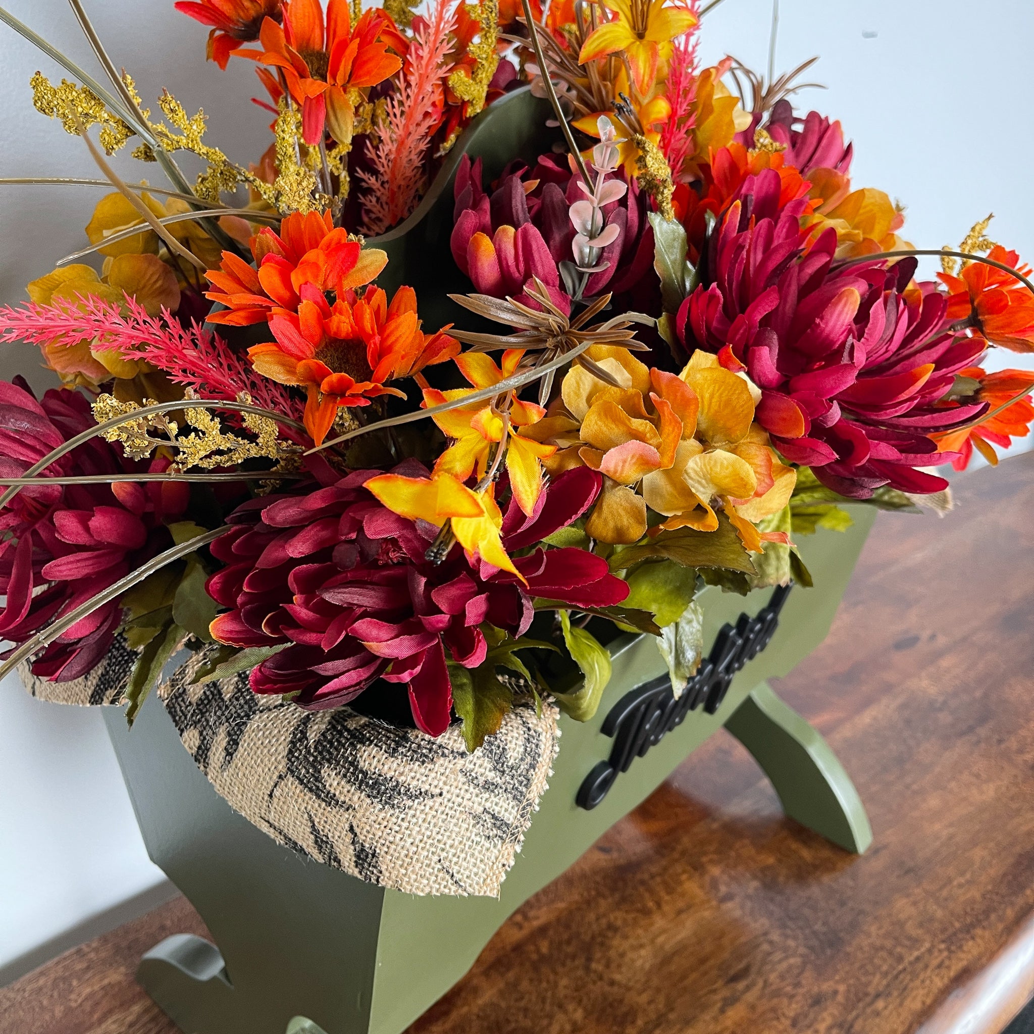 Planter Box Fall Arrangement