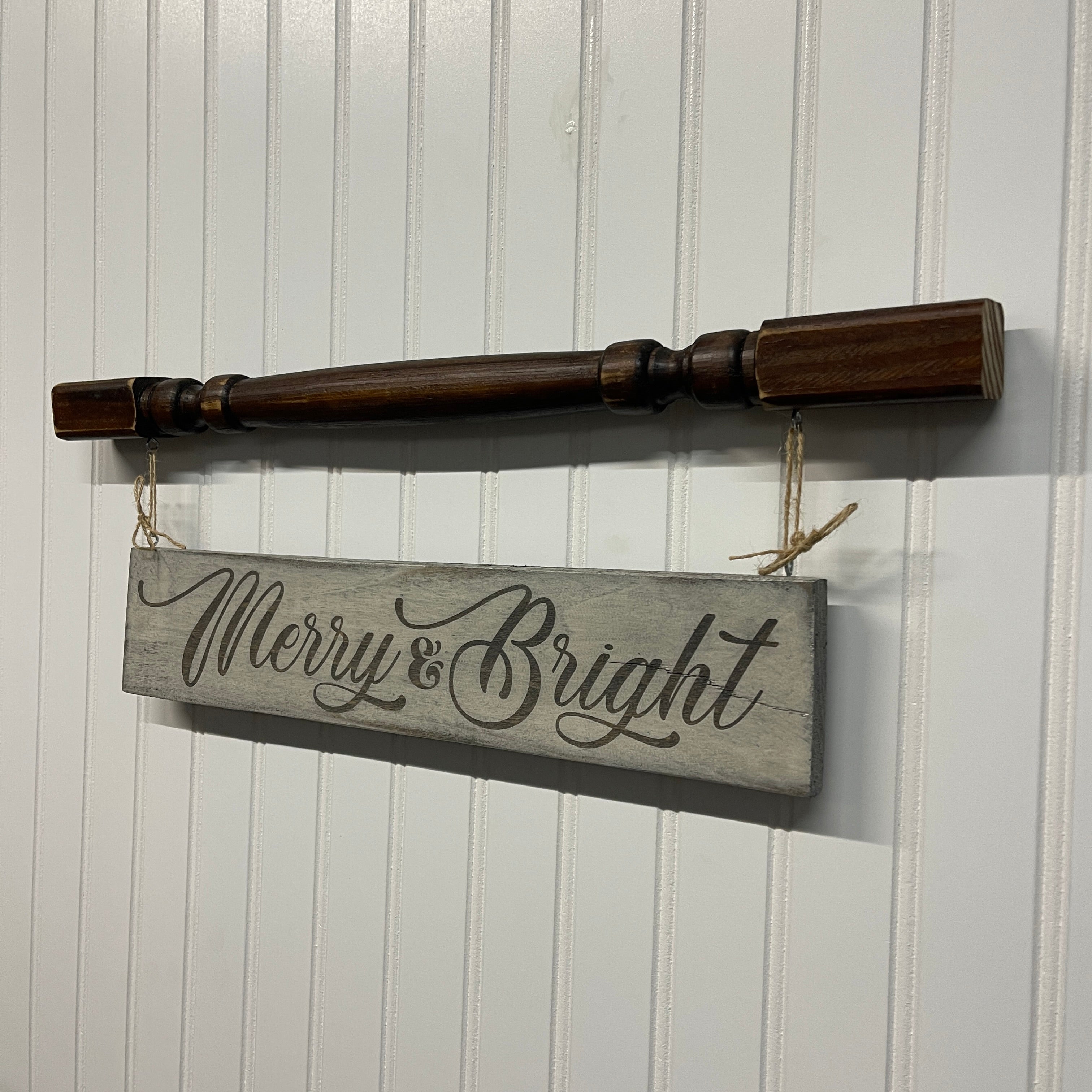 Christmas Wooden Spindles Signs