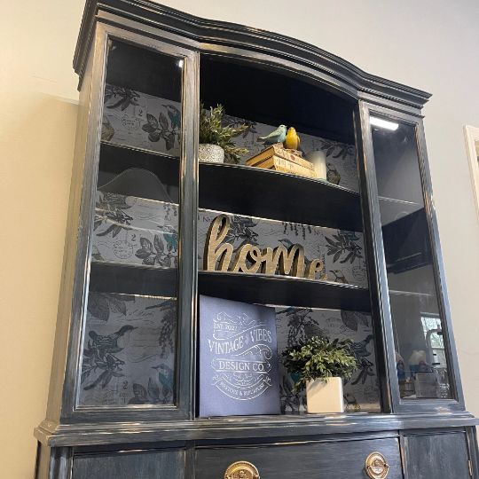 Antique China Hutch - Vibes Blue