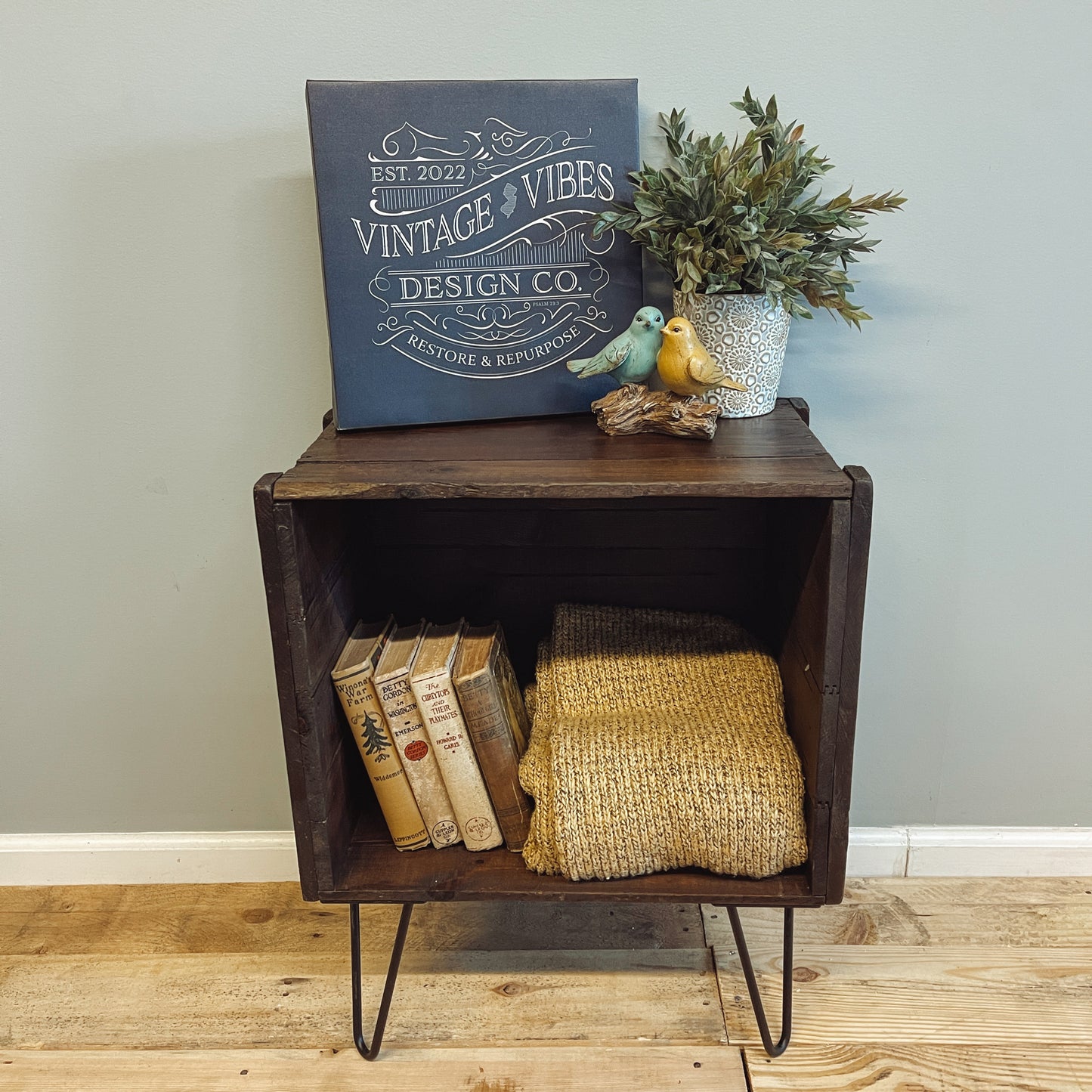 Reclaimed Crate End Table